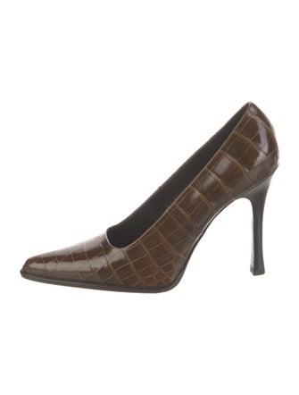 Barney's New York Patent Leather Animal Print Pumps