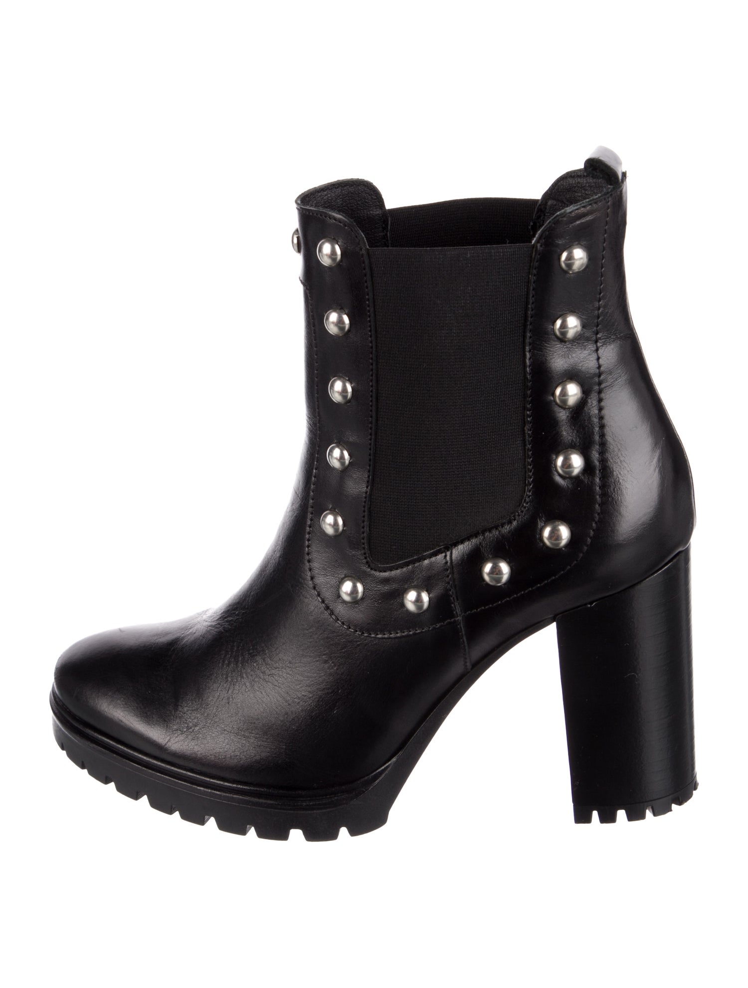 Barney's New York Leather Studded Accents Chelsea Boots
