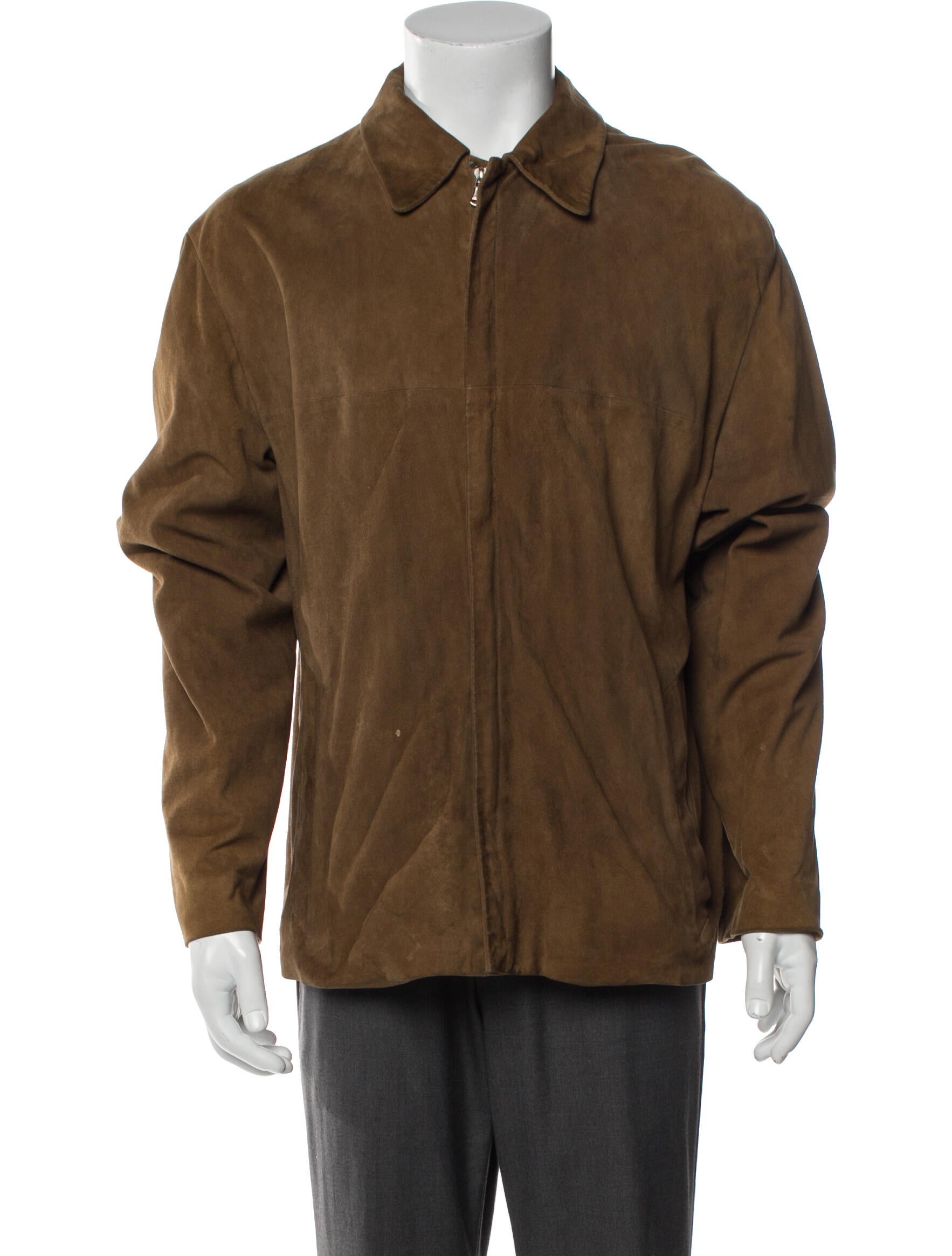 Barney's New York Leather Windbreaker