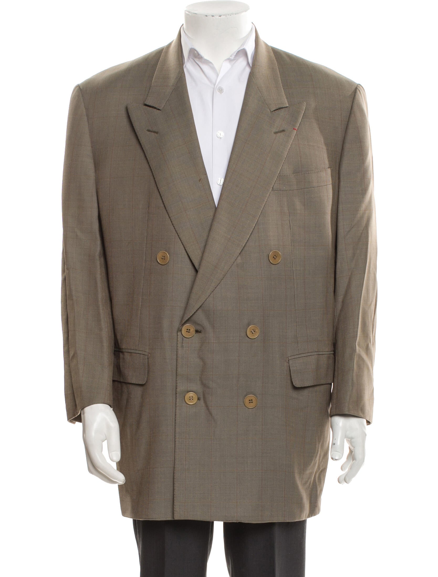 Barney's New York Wool Plaid Print Blazer