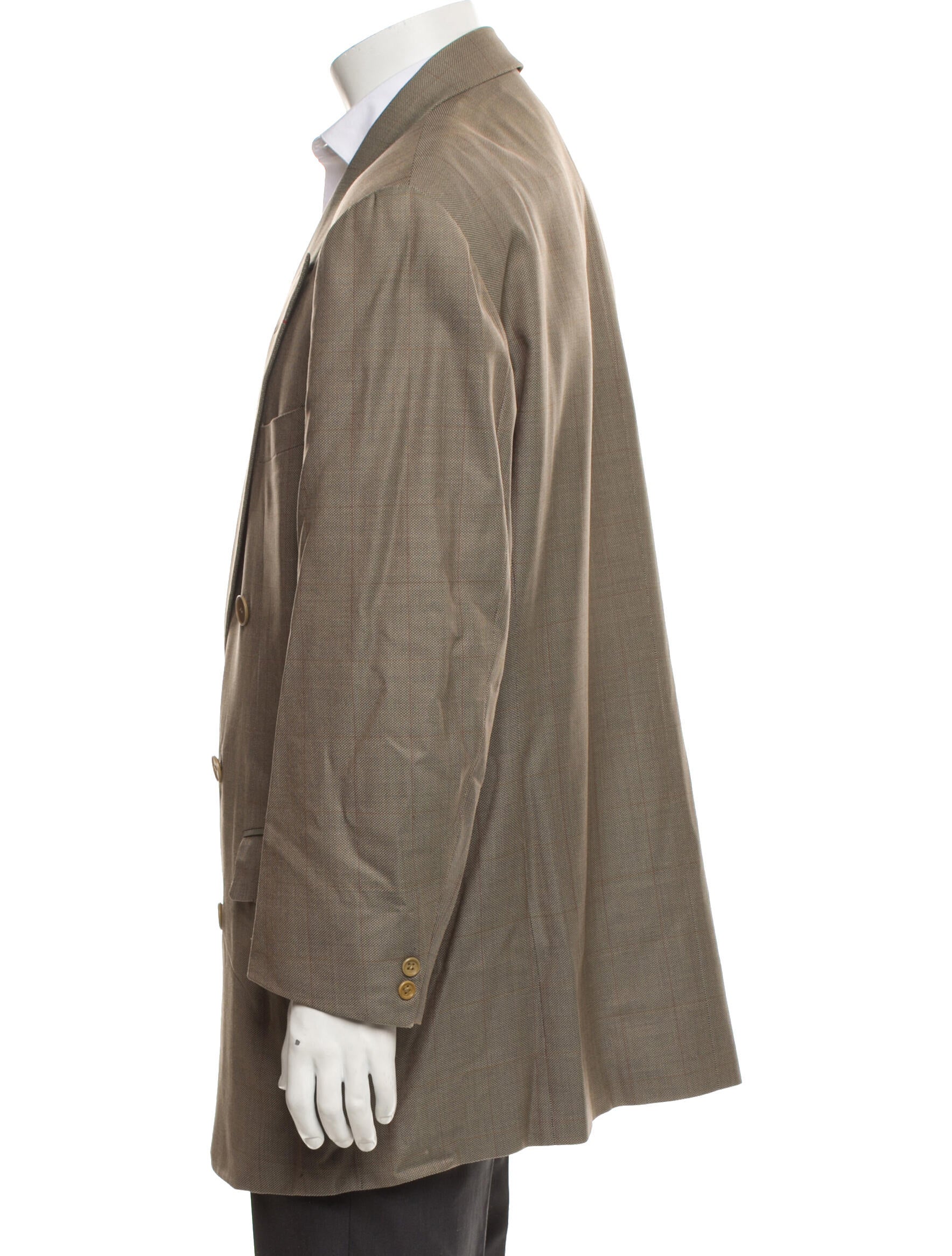 Barney's New York Wool Plaid Print Blazer