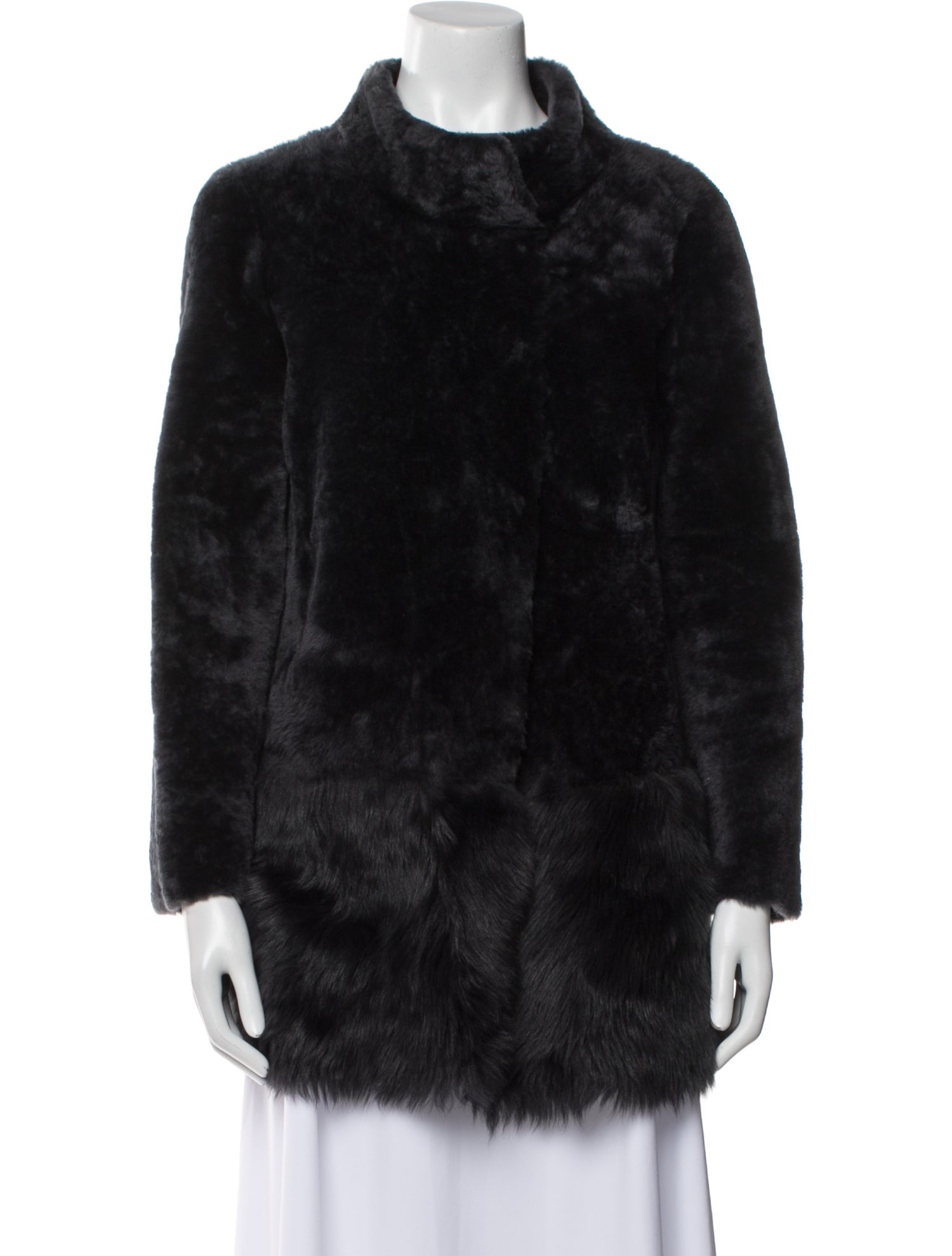 Barney's New York Lamb Fur Faux Fur Coat