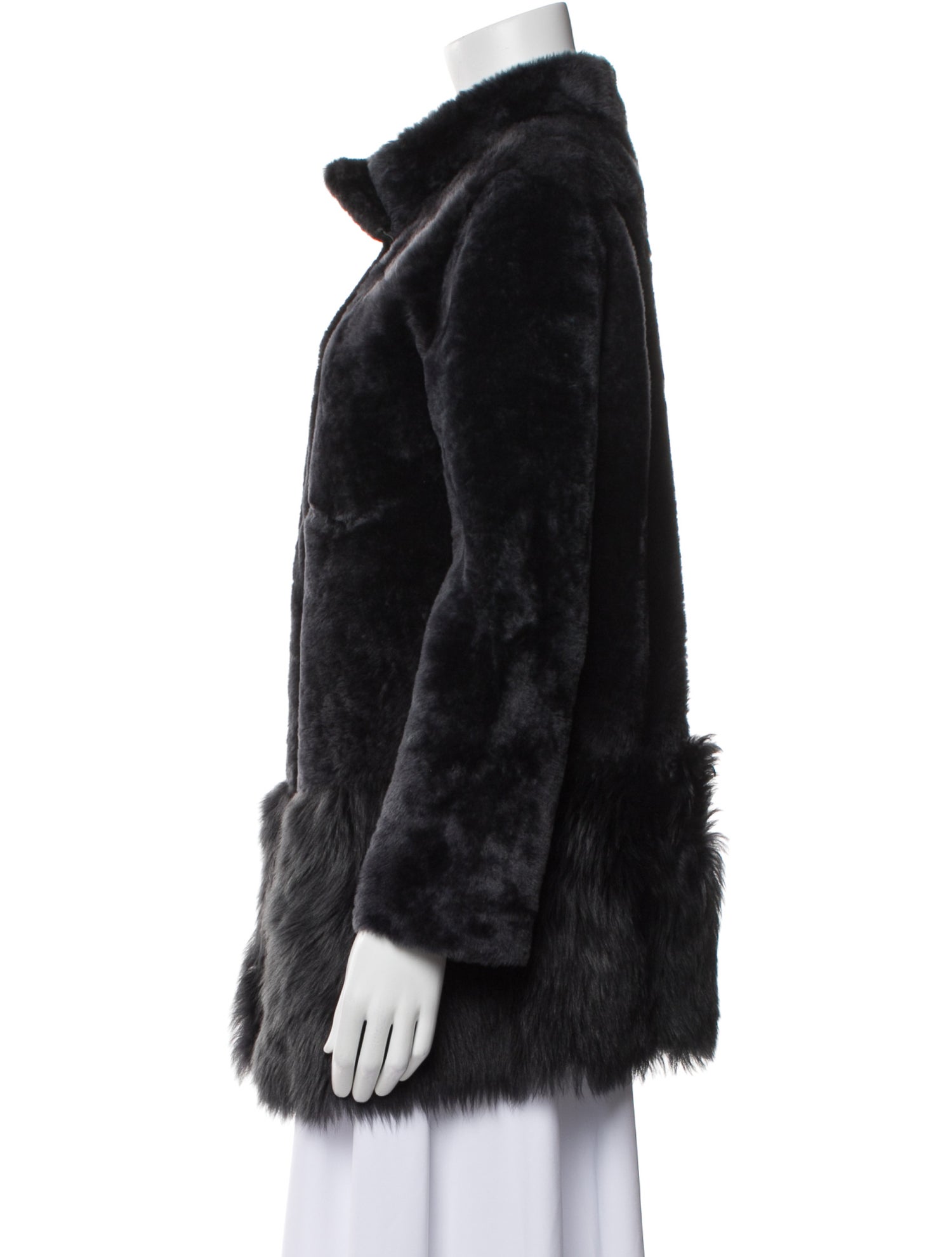 Barney's New York Lamb Fur Faux Fur Coat