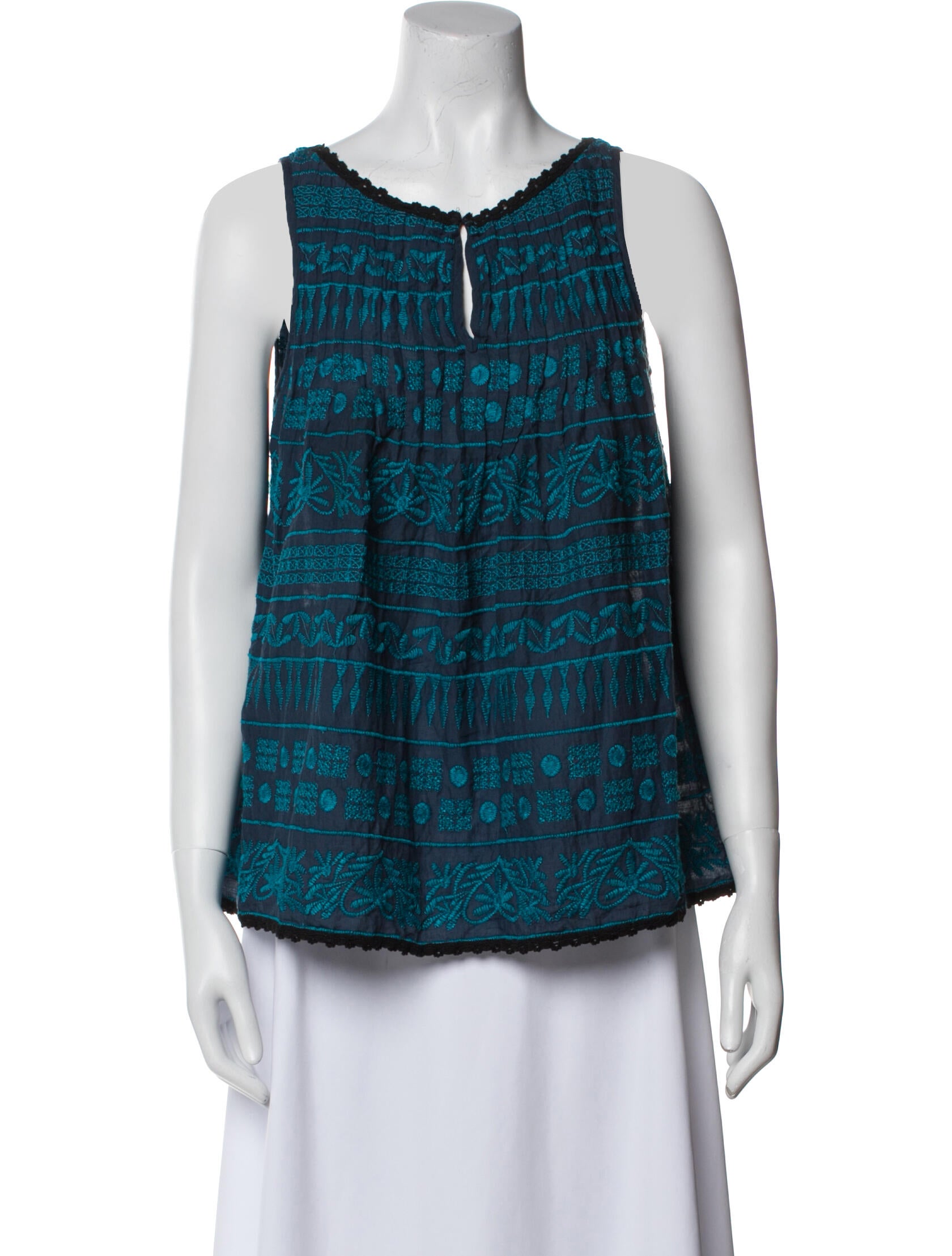 Barney's New York Printed Scoop Neck Blouse