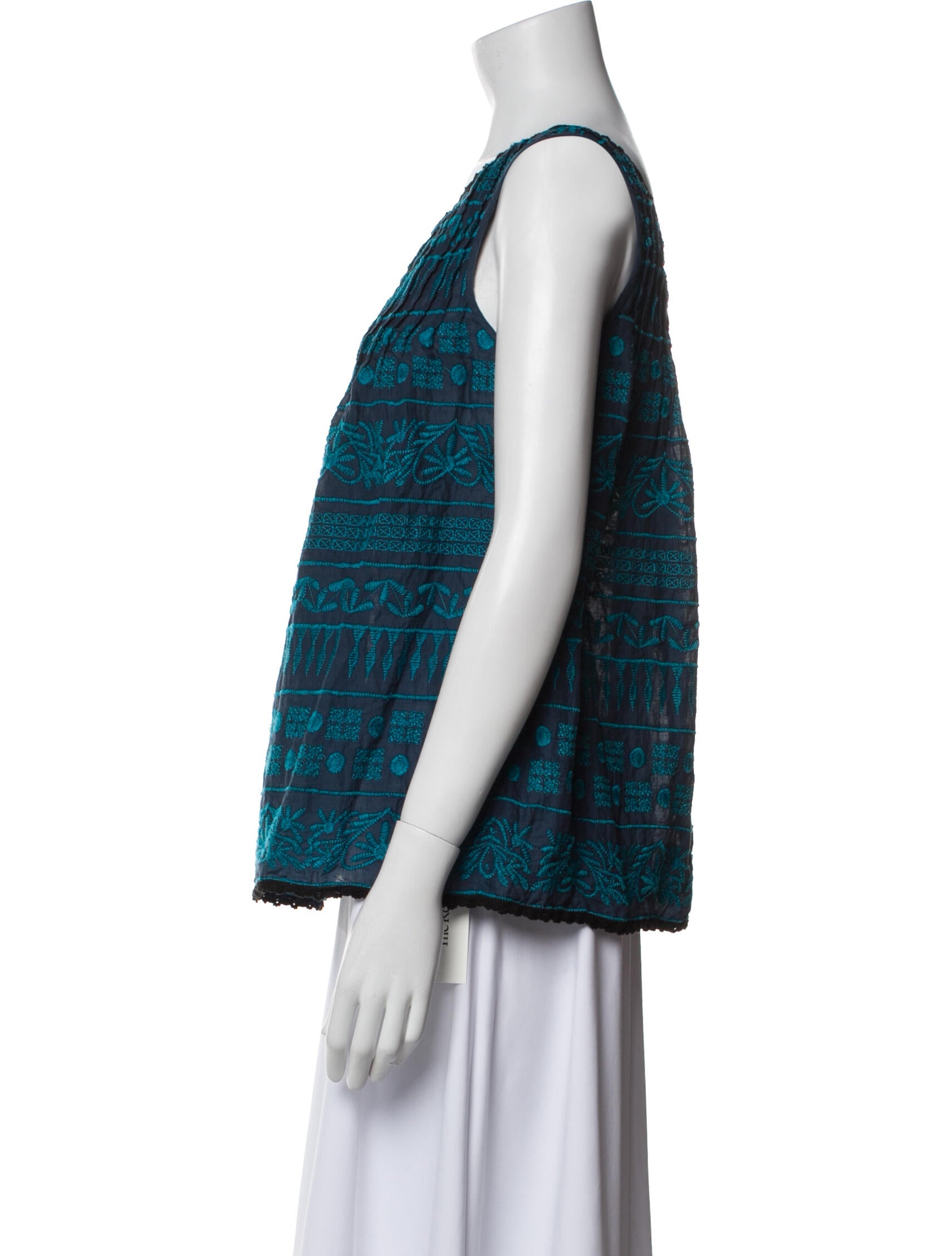 Barney's New York Printed Scoop Neck Blouse