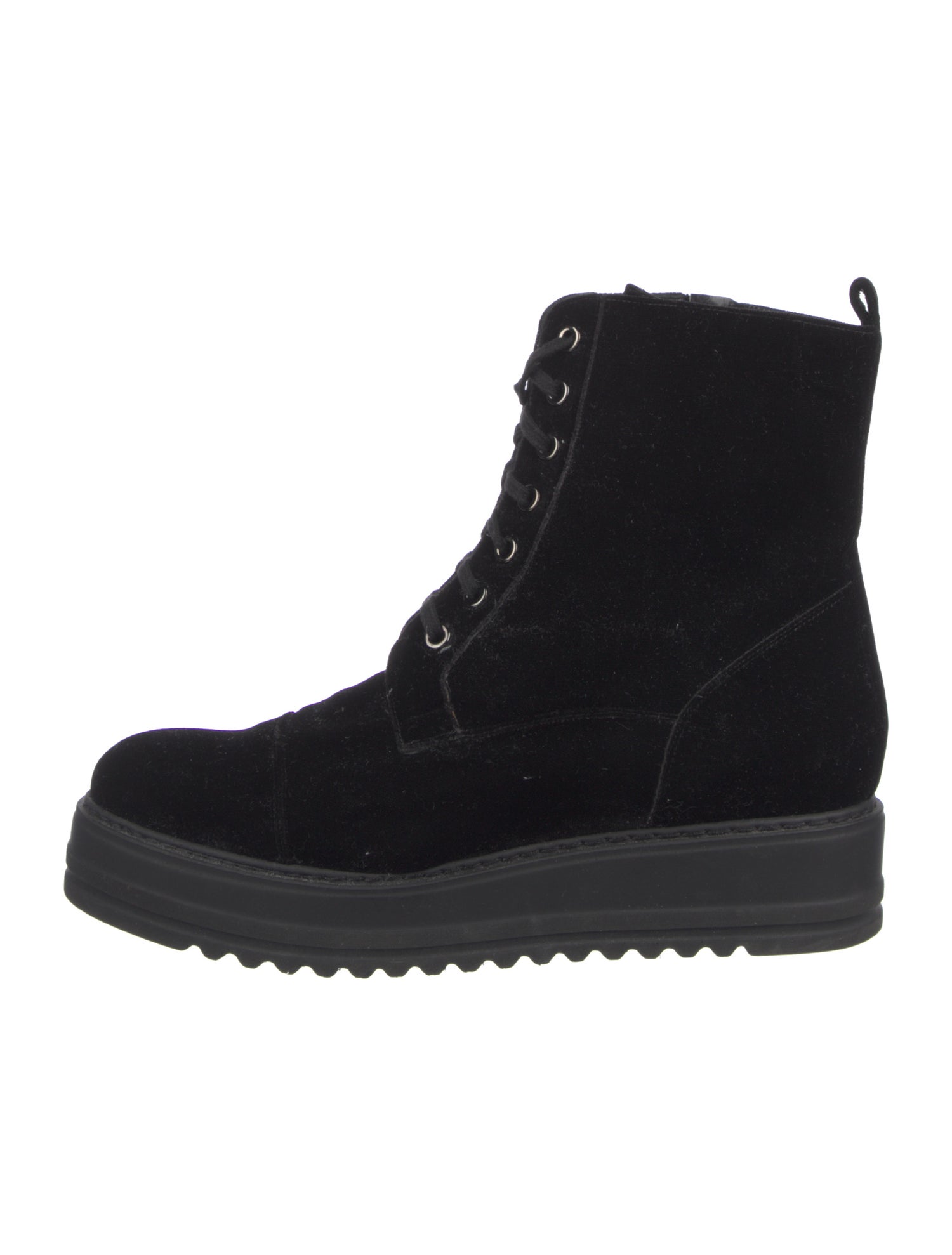 Barney's New York Velvet Combat Boots