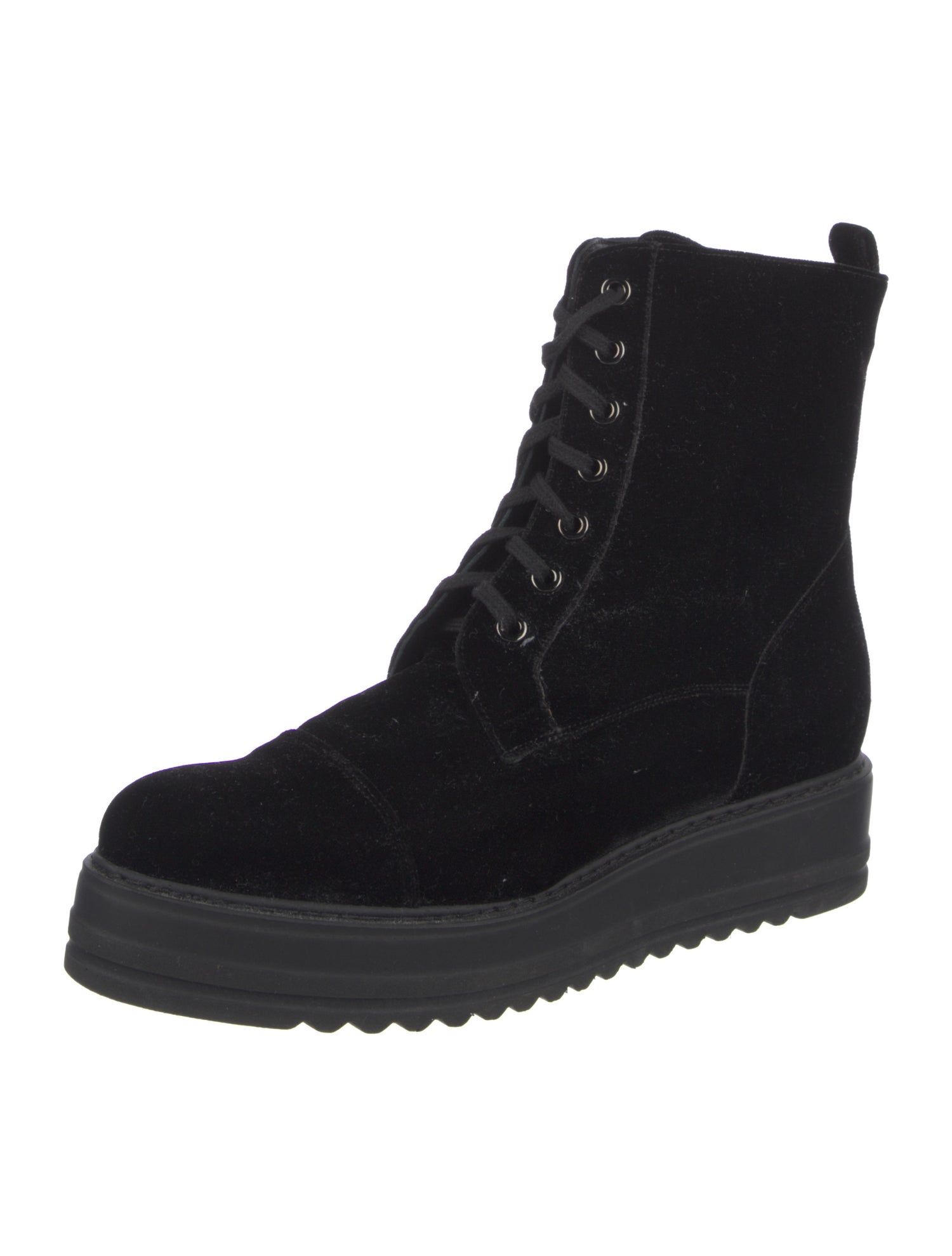 Barney's New York Velvet Combat Boots