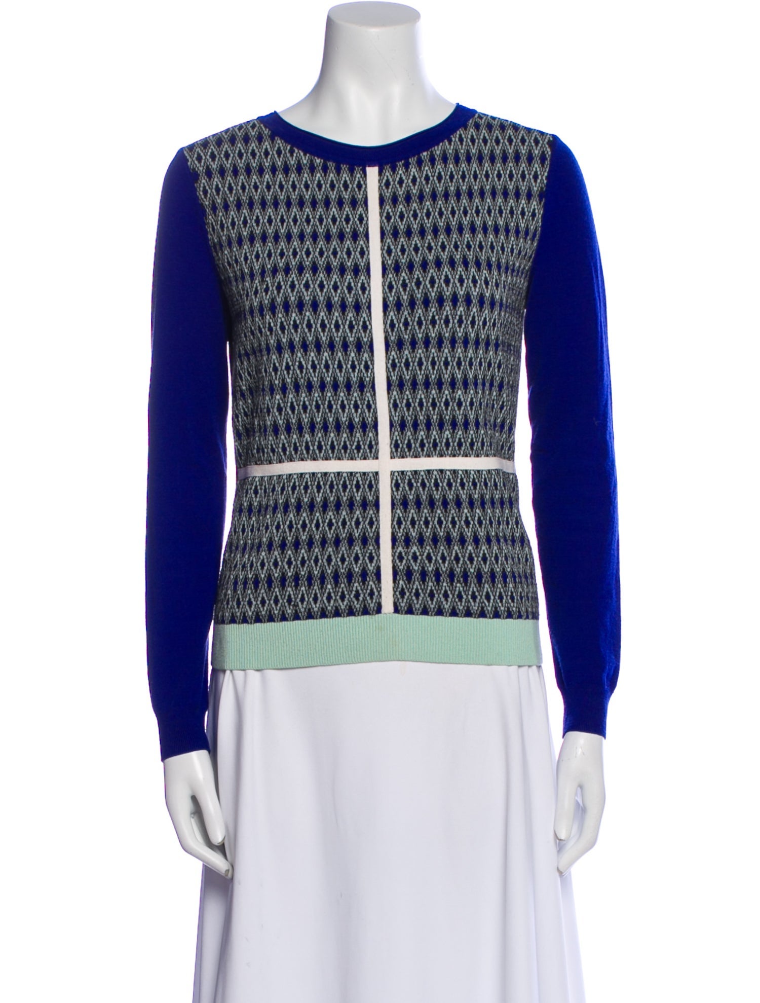 Barney's New York Printed Scoop Neck Sweater