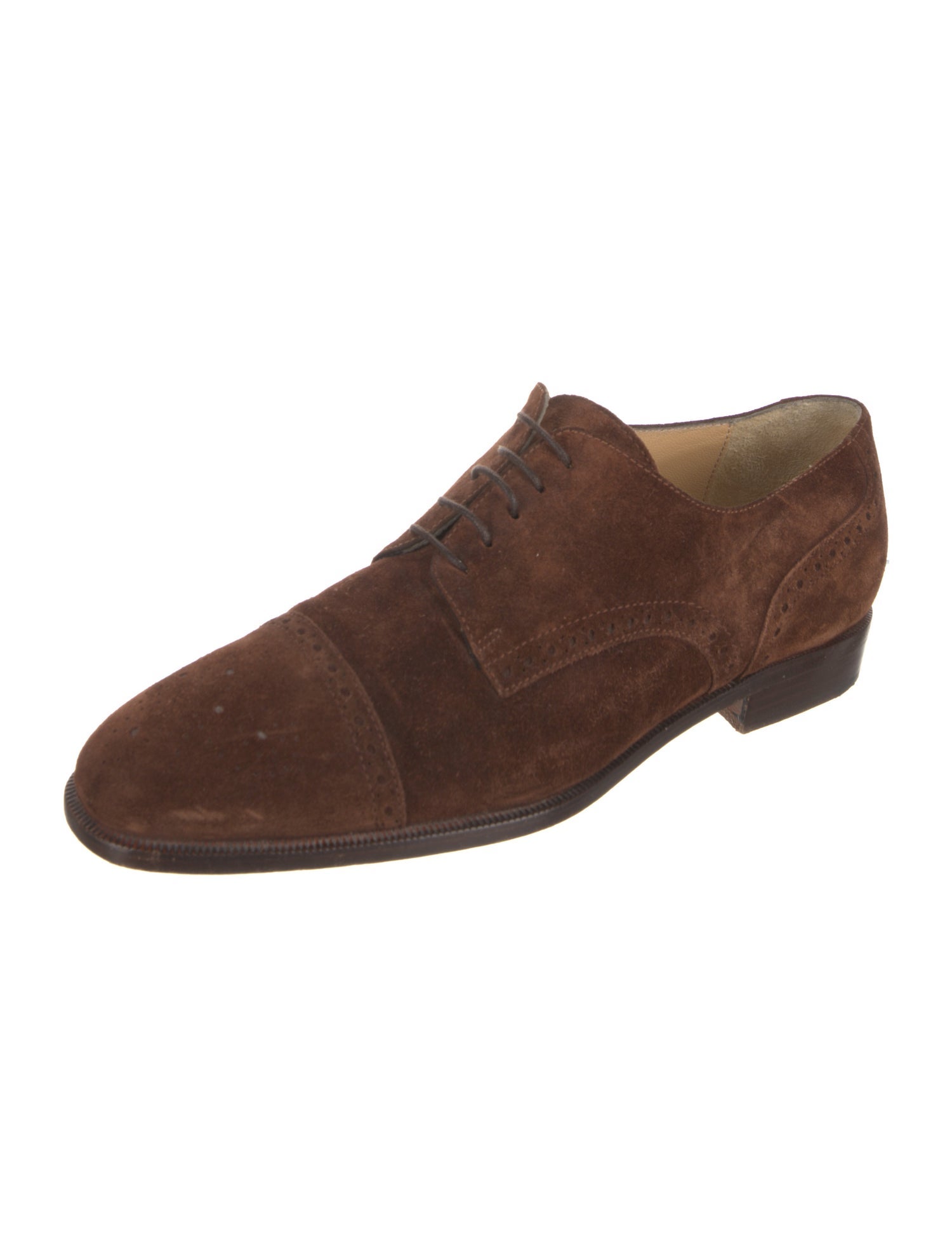 Barney's New York Suede Eyelet Trim Brogues
