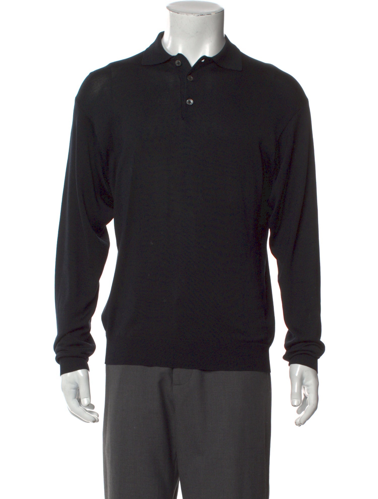 Barney's New York Silk Crew Neck Polo Sweater