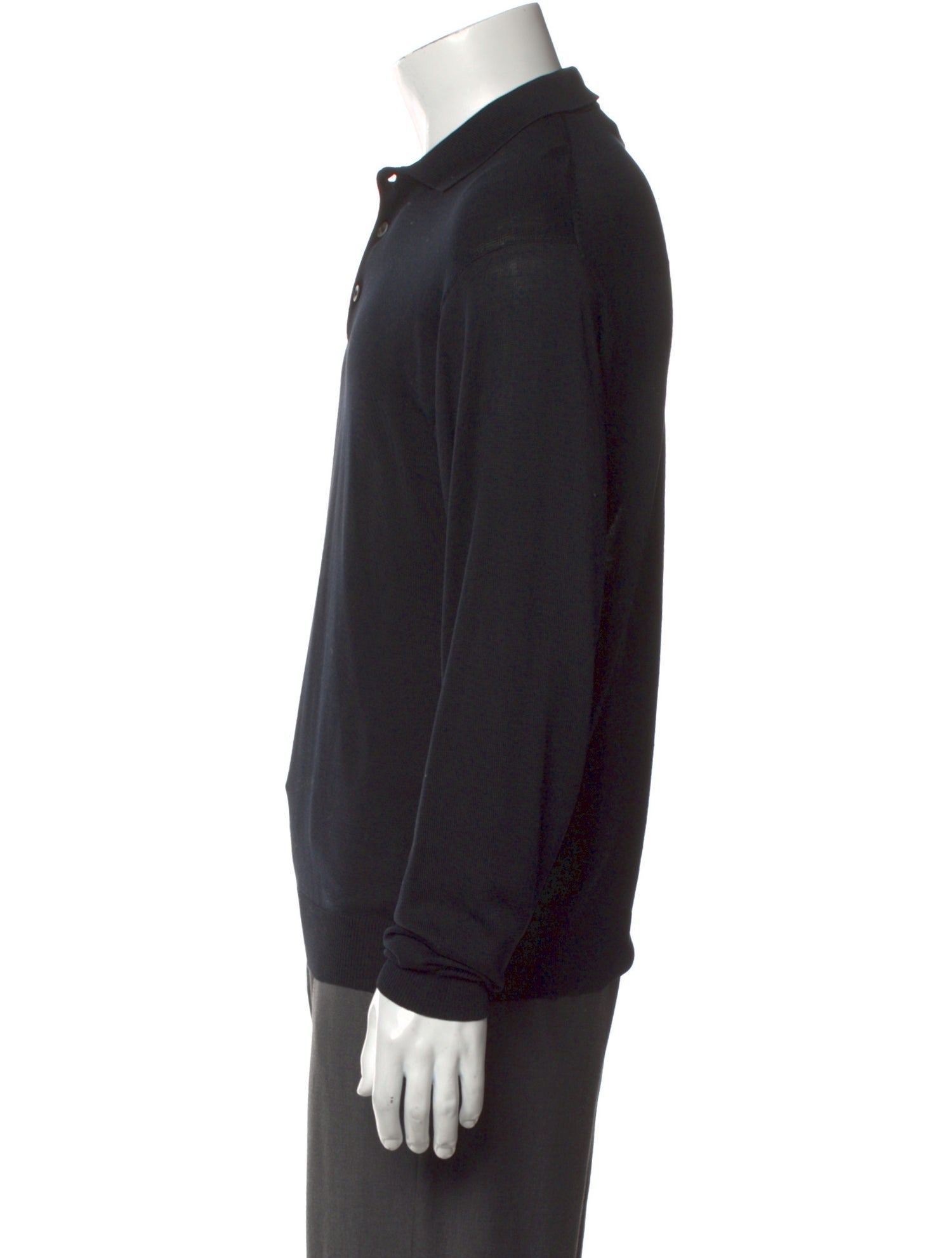 Barney's New York Silk Crew Neck Polo Sweater