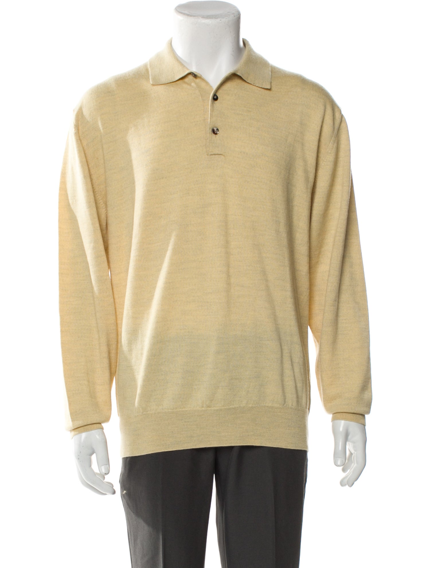 Barney's New York Merino Wool Collar Polo Sweater w/ Tags