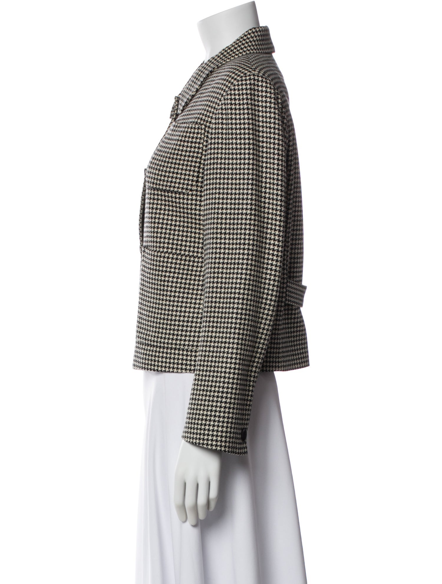 Barney's New York Virgin Wool Houndstooth Print Blazer
