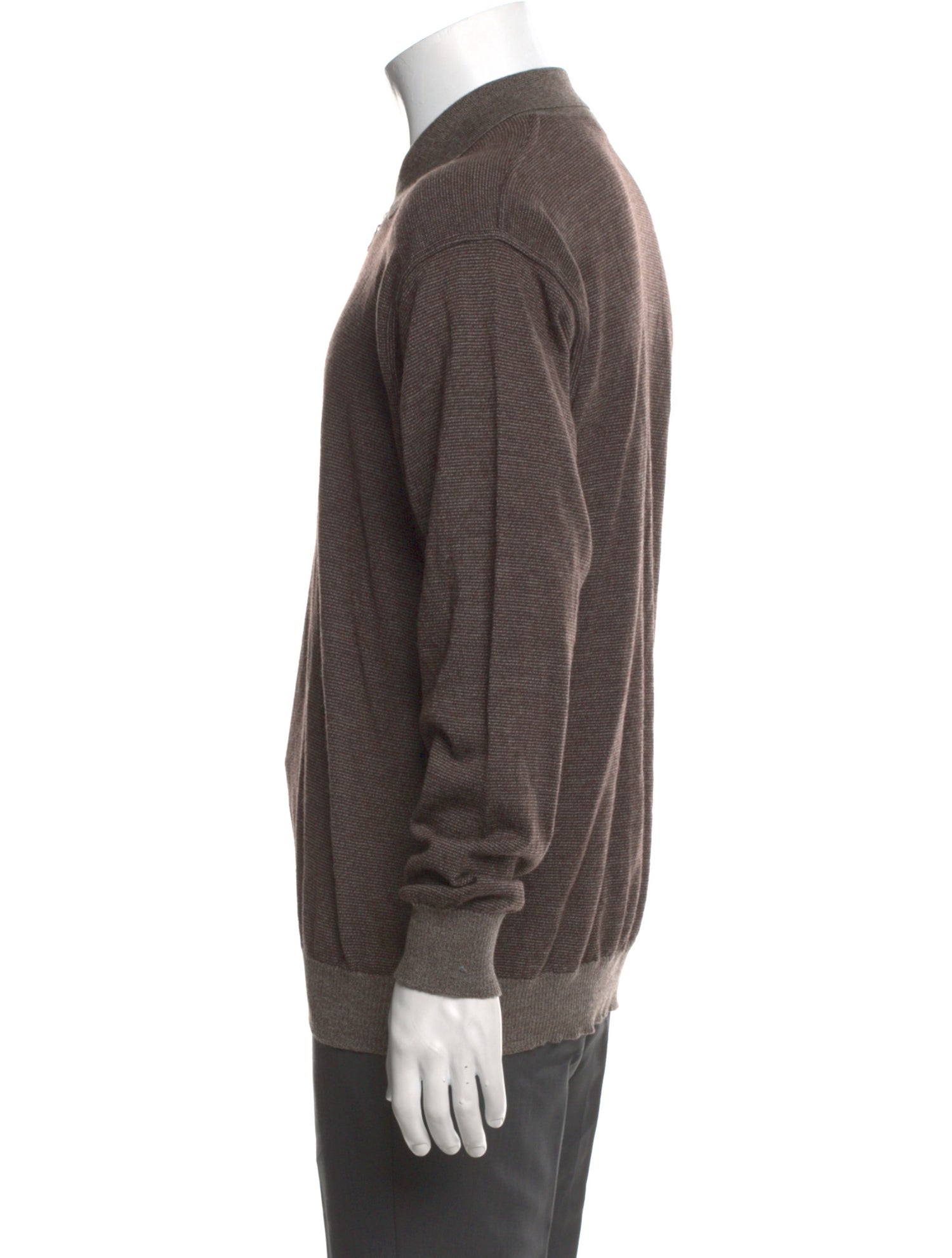 Barney's New York Collar Long Sleeve Polo Sweater