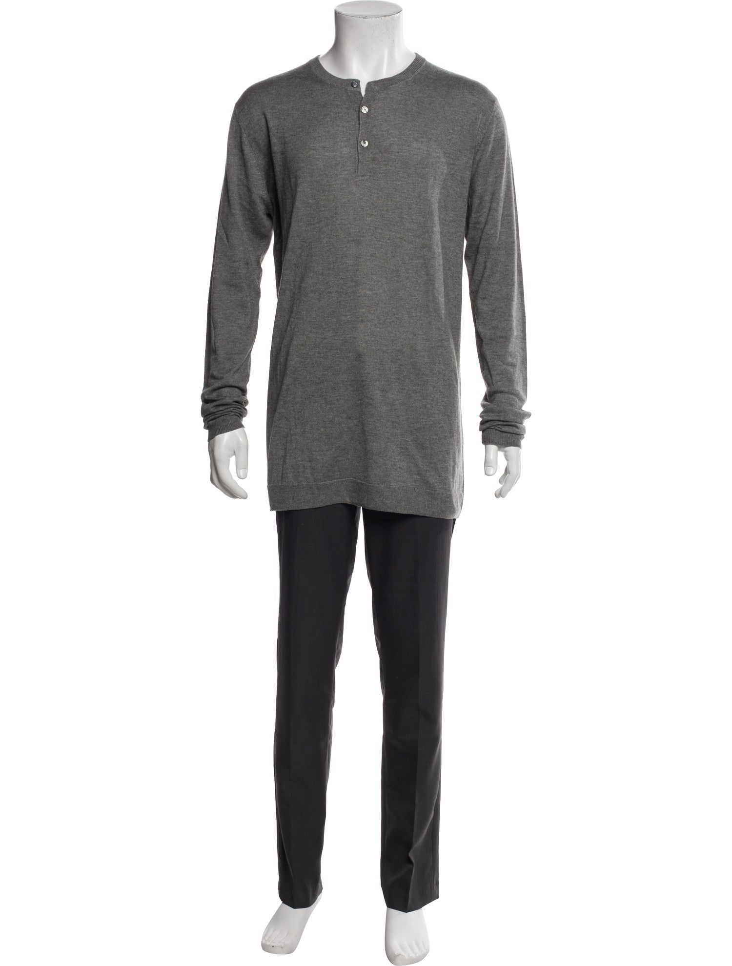 Barney's New York Silk Crew Neck Polo Sweater