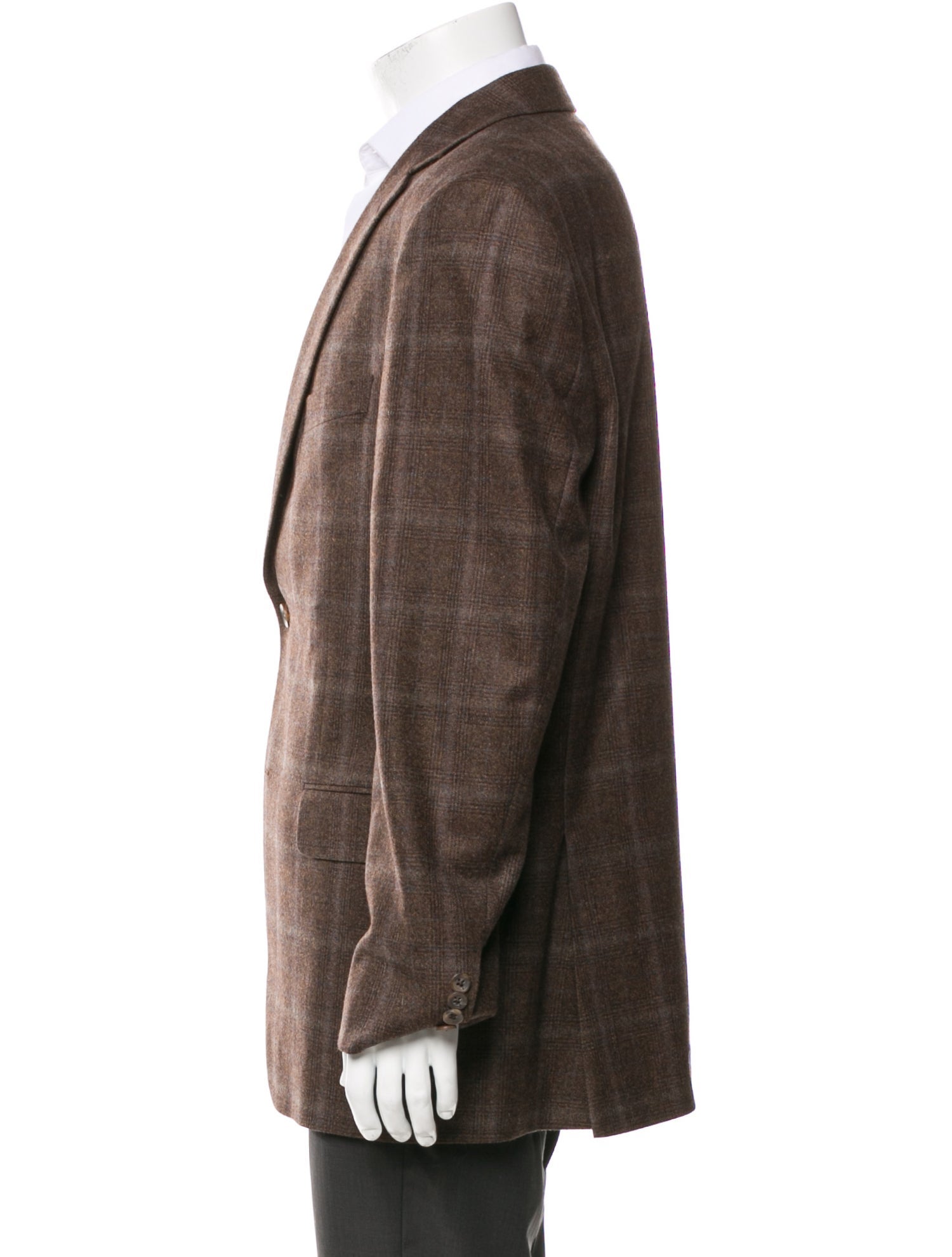 Barney's New York Wool Plaid Print Blazer