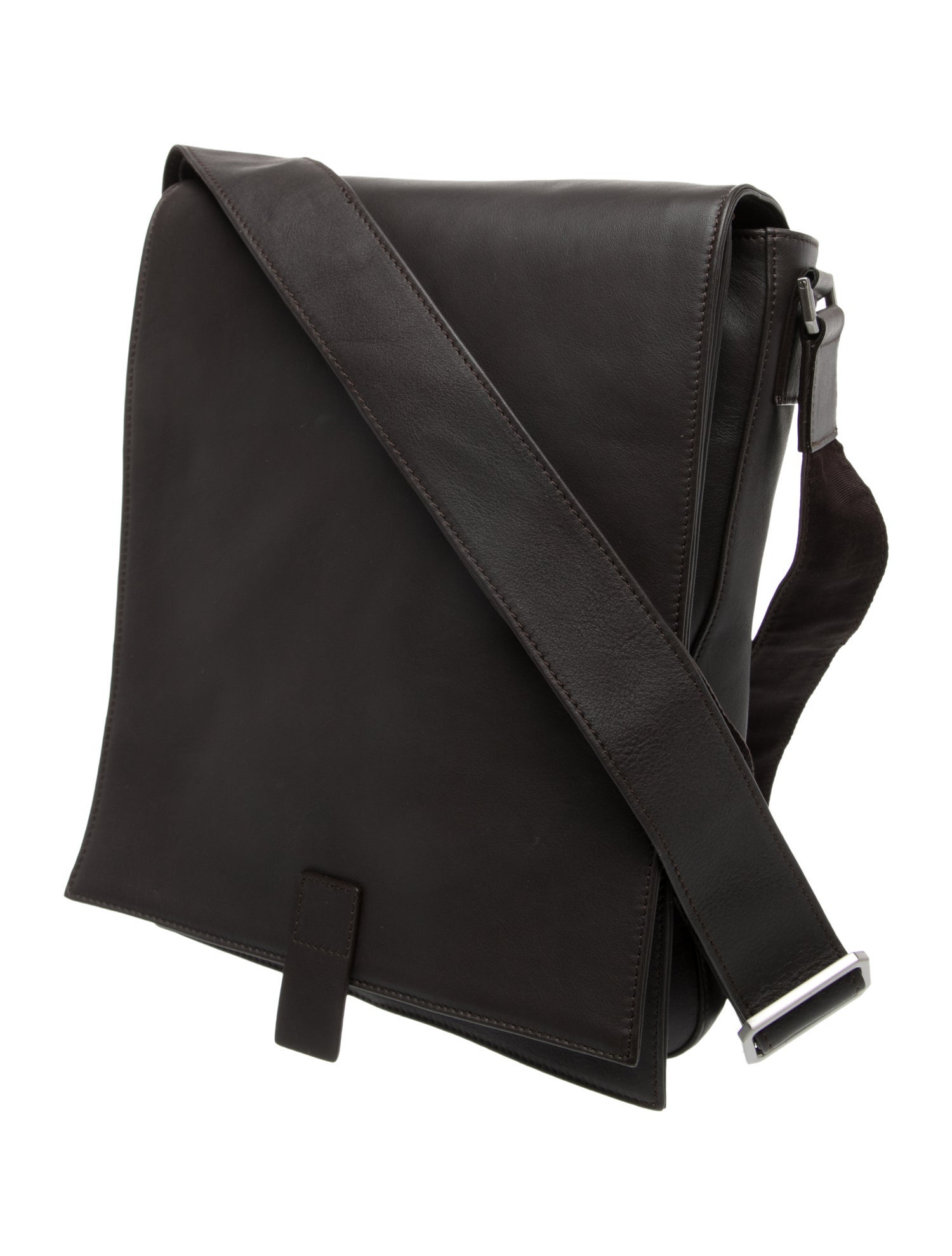 Barney's New York Leather Messenger Bag