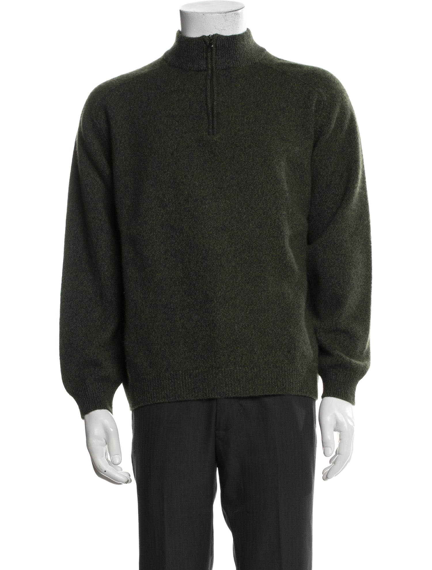Barney's New York Wool Crew Neck Polo Sweater