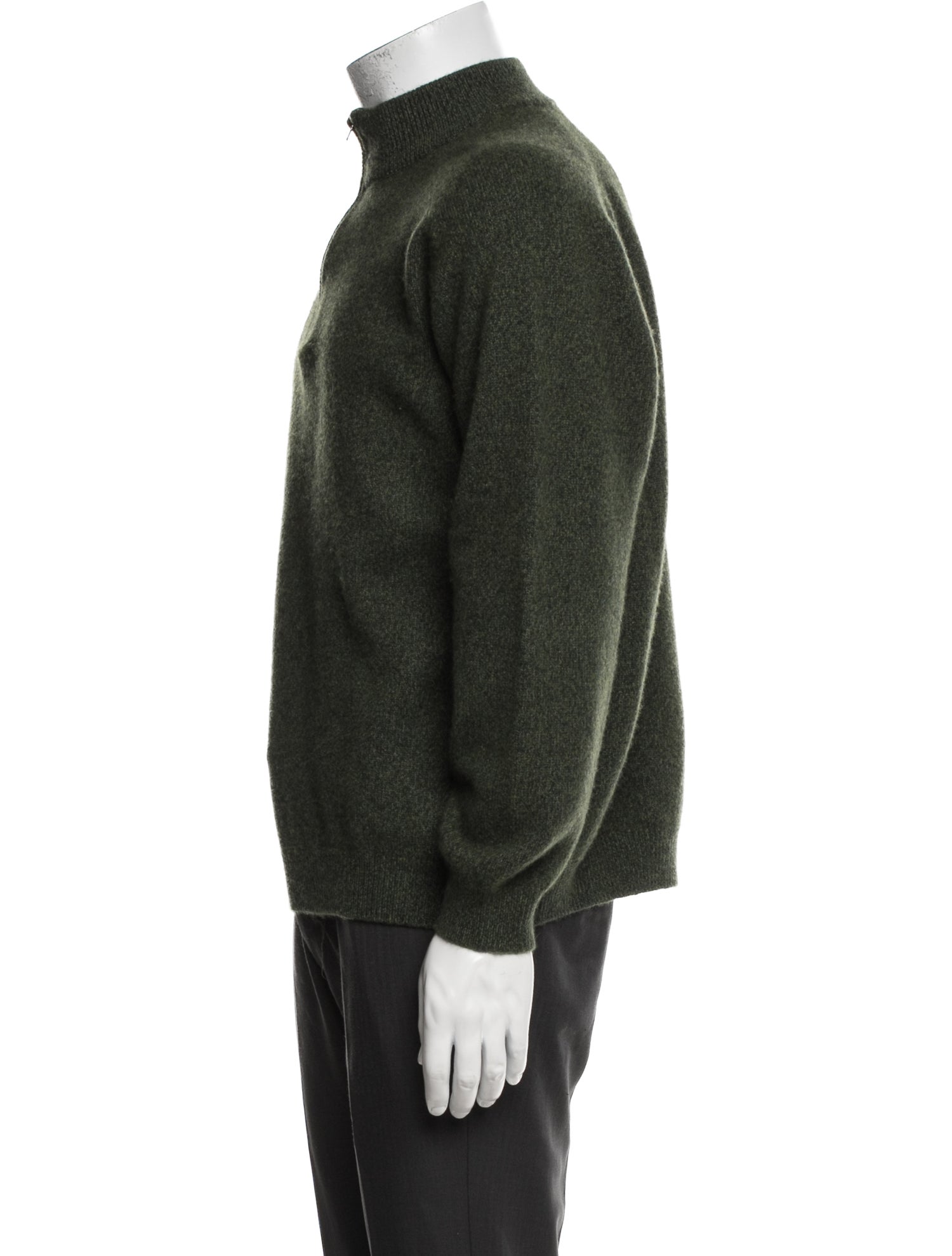 Barney's New York Wool Crew Neck Polo Sweater