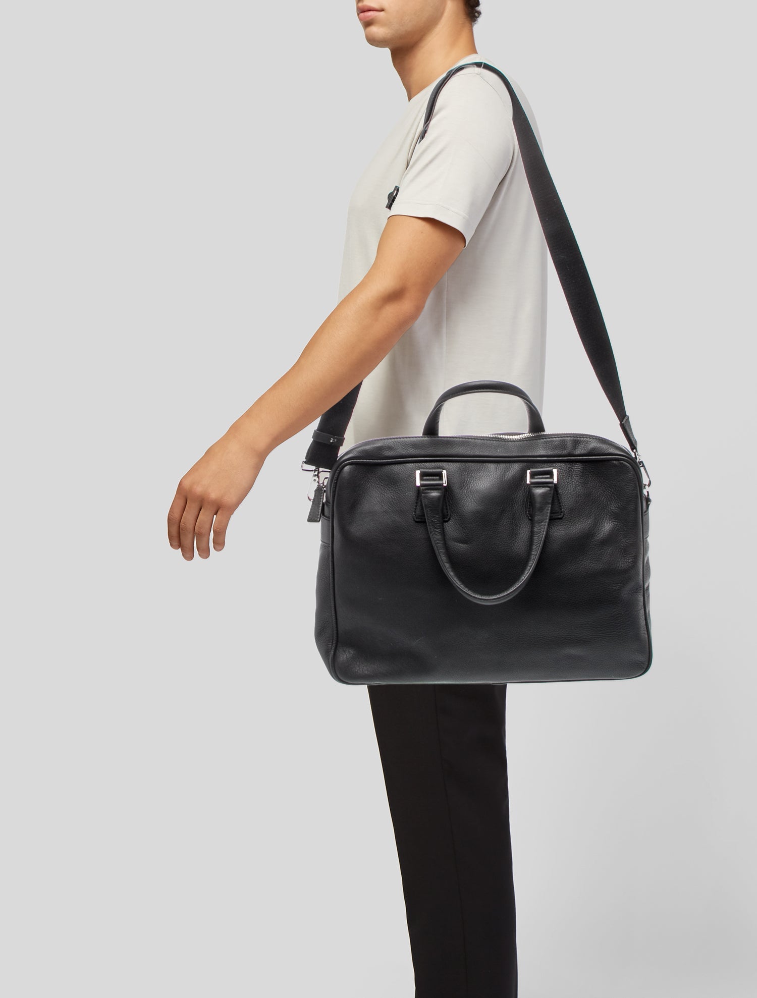 Barney's New York Leather Messenger Bag w/ Tags