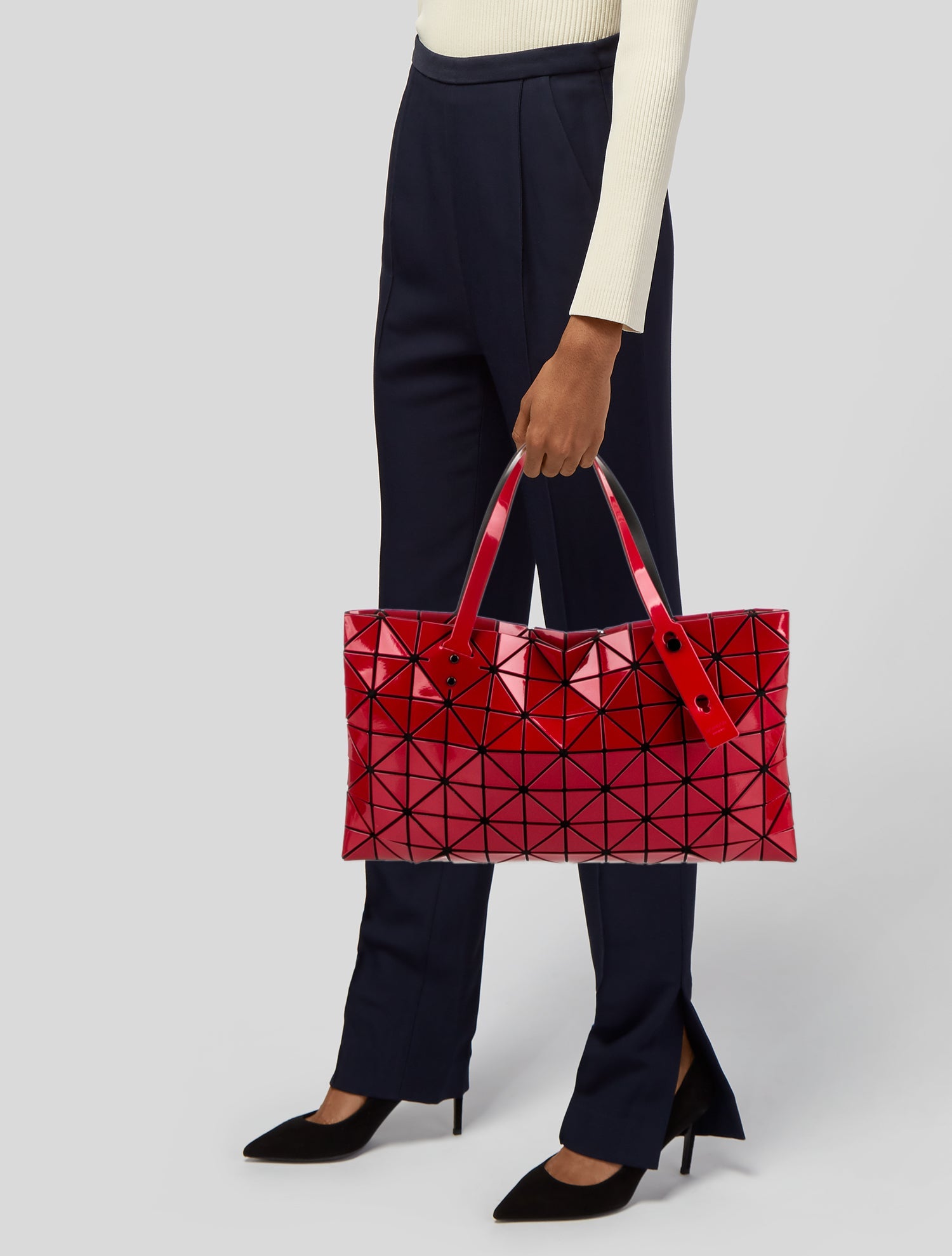 Bao Bao Issey Miyake Patent Leather Tote