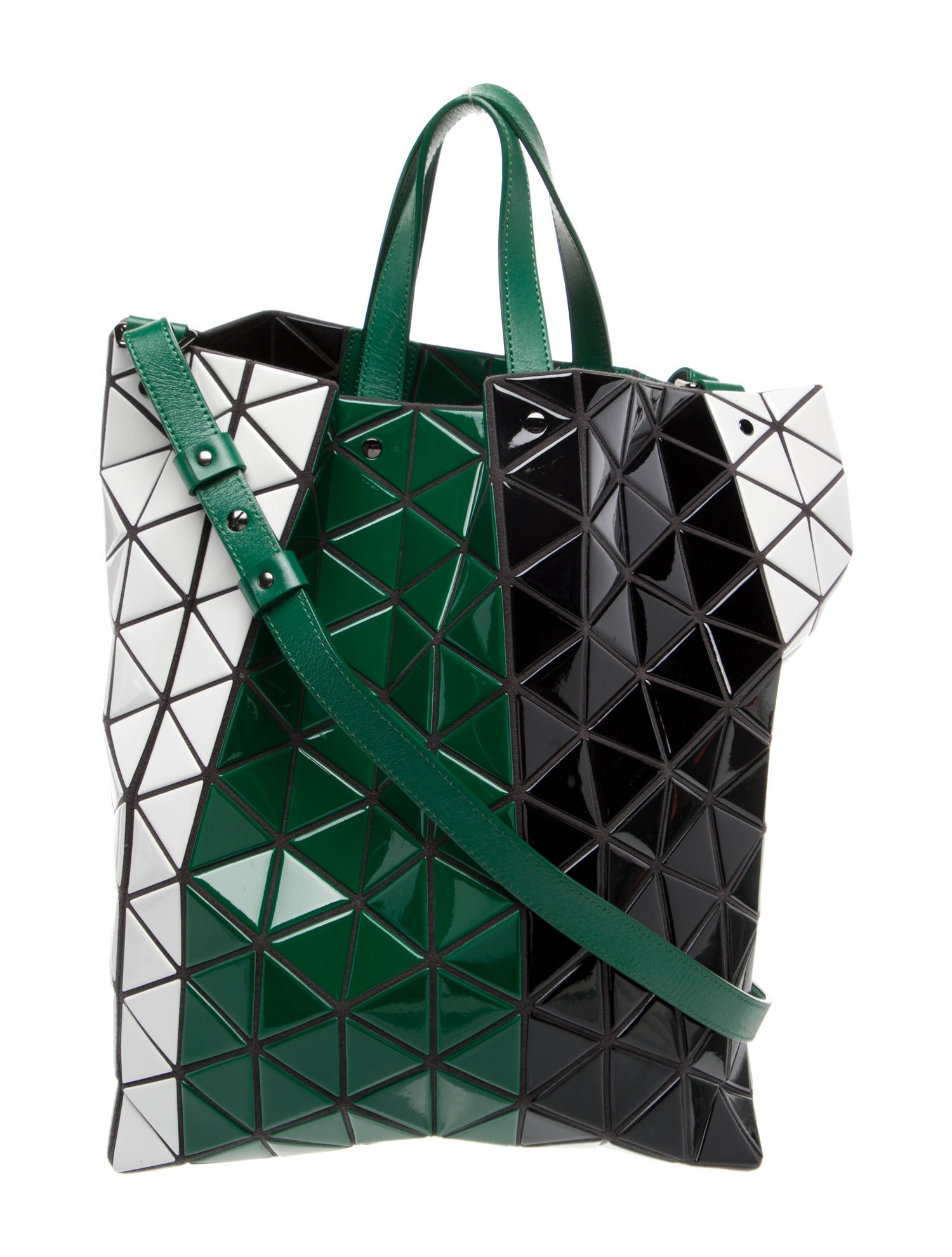 Bao Bao Issey Miyake Patent Leather Top Handle Bag