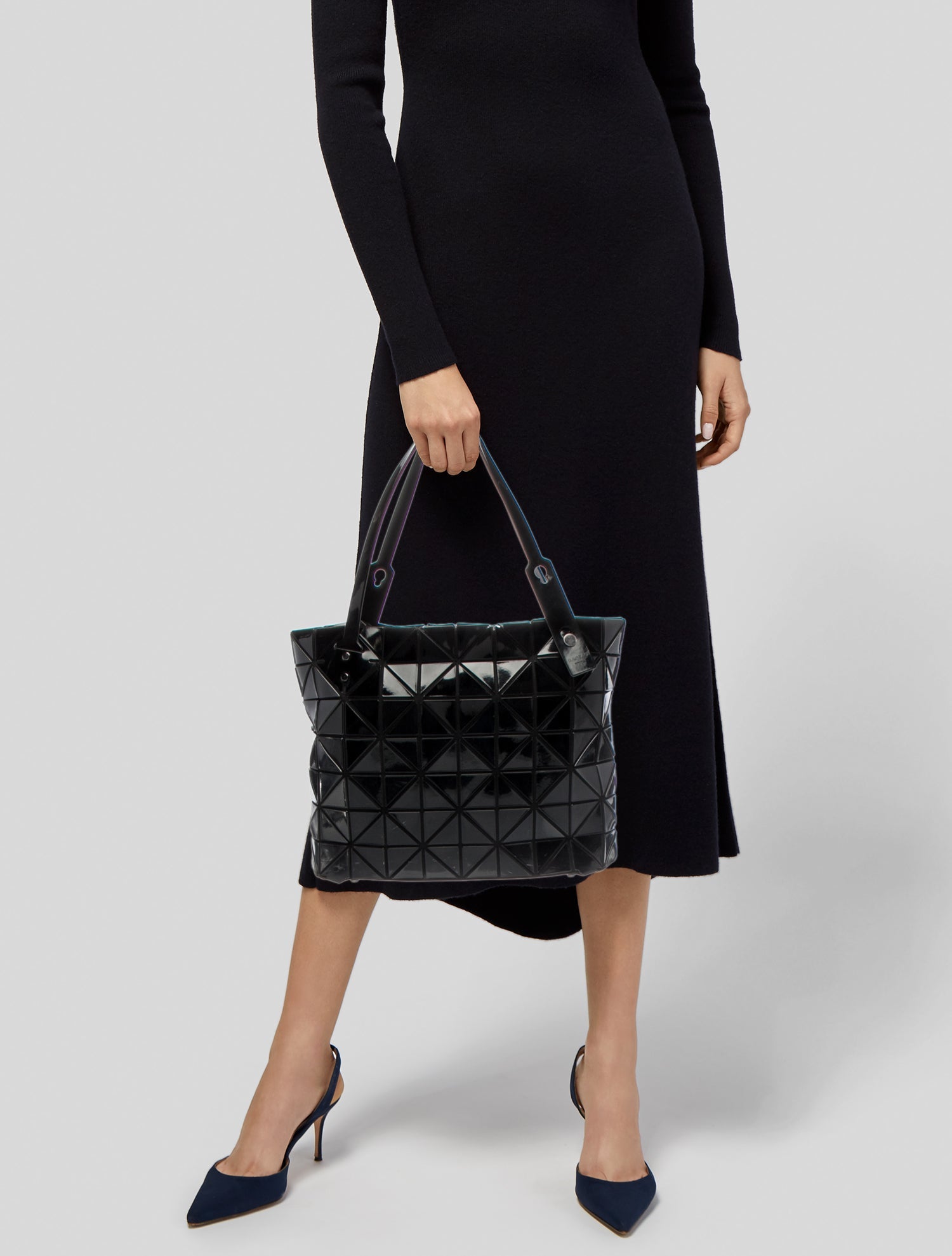 Bao Bao Issey Miyake Leather Top Handle Bag