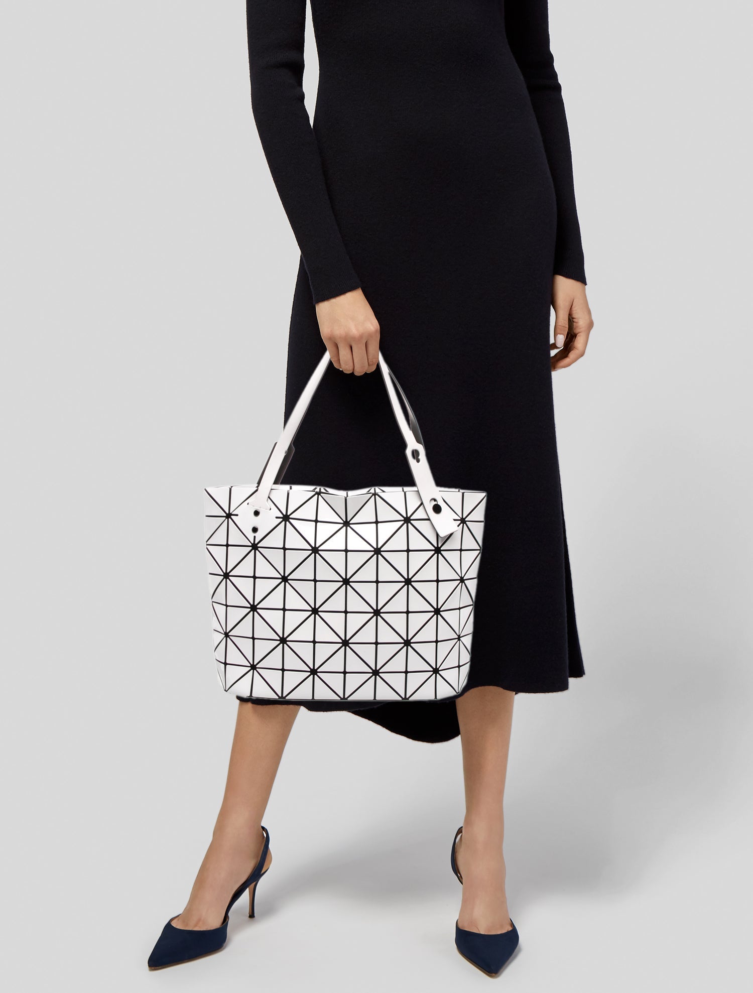Bao Bao Issey Miyake Patent Leather Top Handle Bag