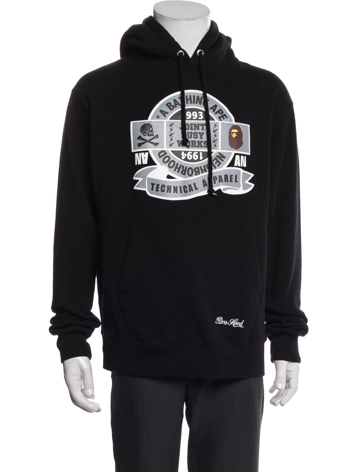 Bape x Neighborhood Graphic Print Crew Neck Hoodie