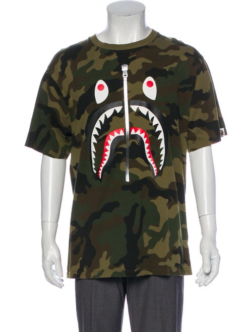 Bape Graphic Print Crew Neck T-Shirt Green