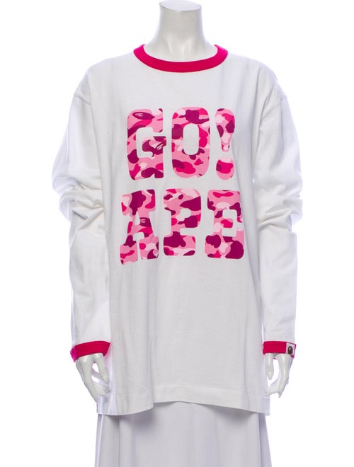 Bape Graphic Print Crew Neck Sweatshirt White