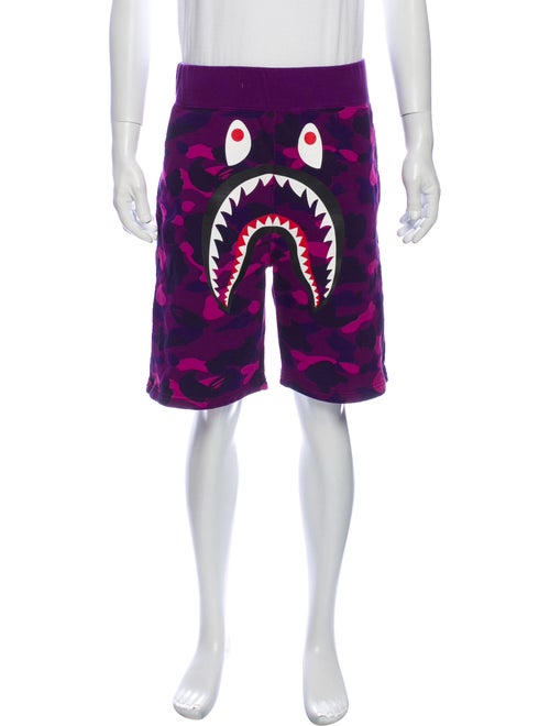 Bape Camo Shark Jogger Shorts Purple