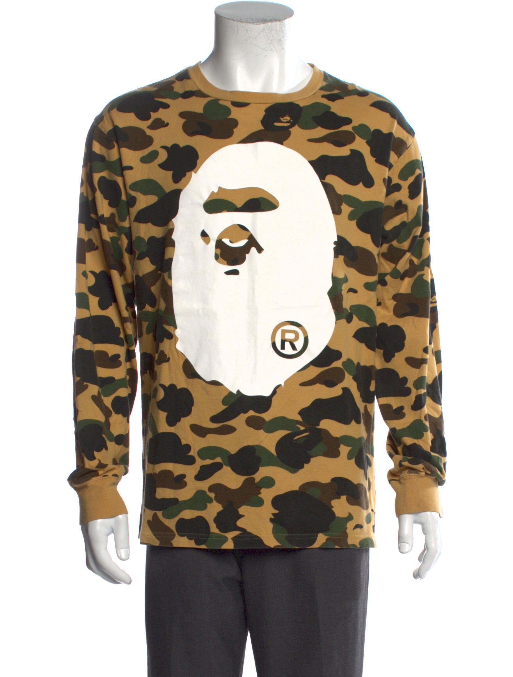 BAPE 1st Camo Ape Head L/s Printed T-Shirt - Neutrals T-Shirts, Clothing -  WBAPE23182 | The RealReal, image size:1763x2326
