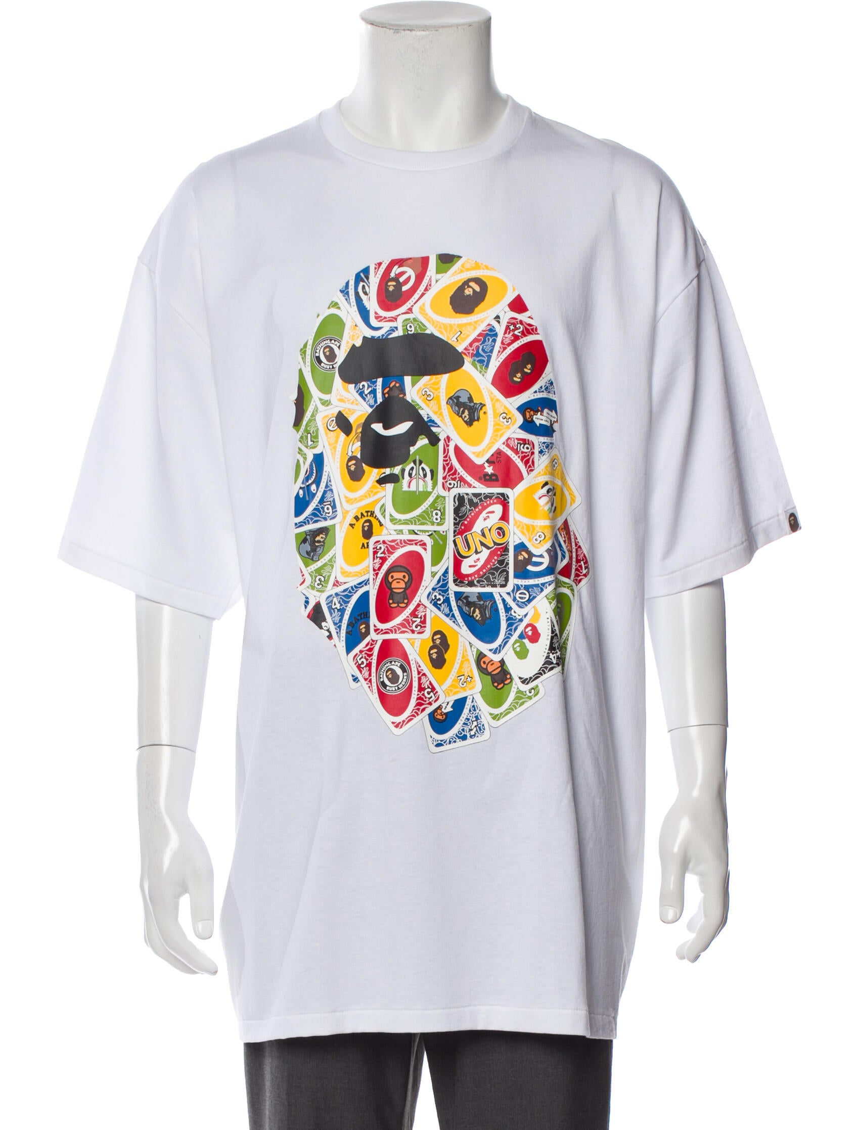 BAPE x UNO Ape Head Printed T-Shirt w/ Tags - White T-Shirts 