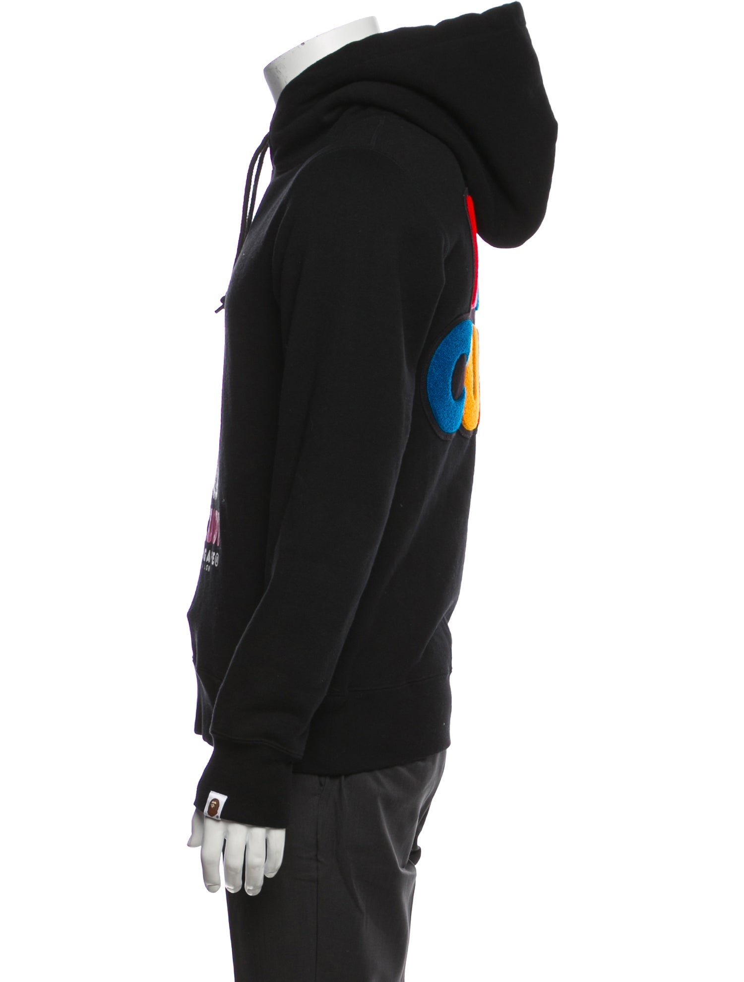 A Bathing Ape x Kid Cudi Graphic Print Hoodie Black Sweatshirts