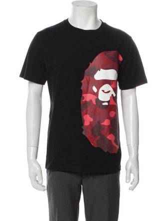 BAPE Red Camo Ape Head Graphic Print T-Shirt