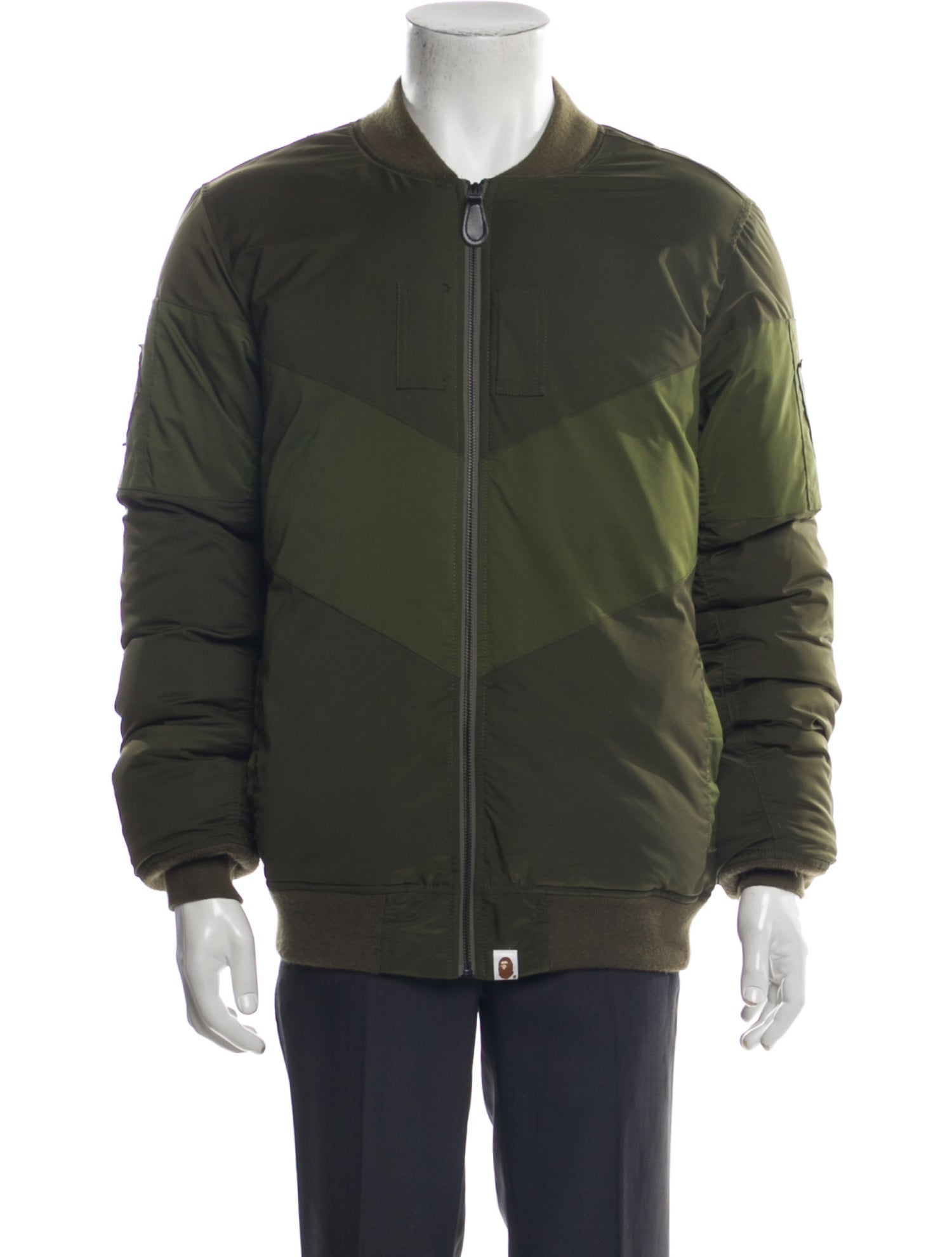 BAPE Colorblock Pattern Puffer Coat