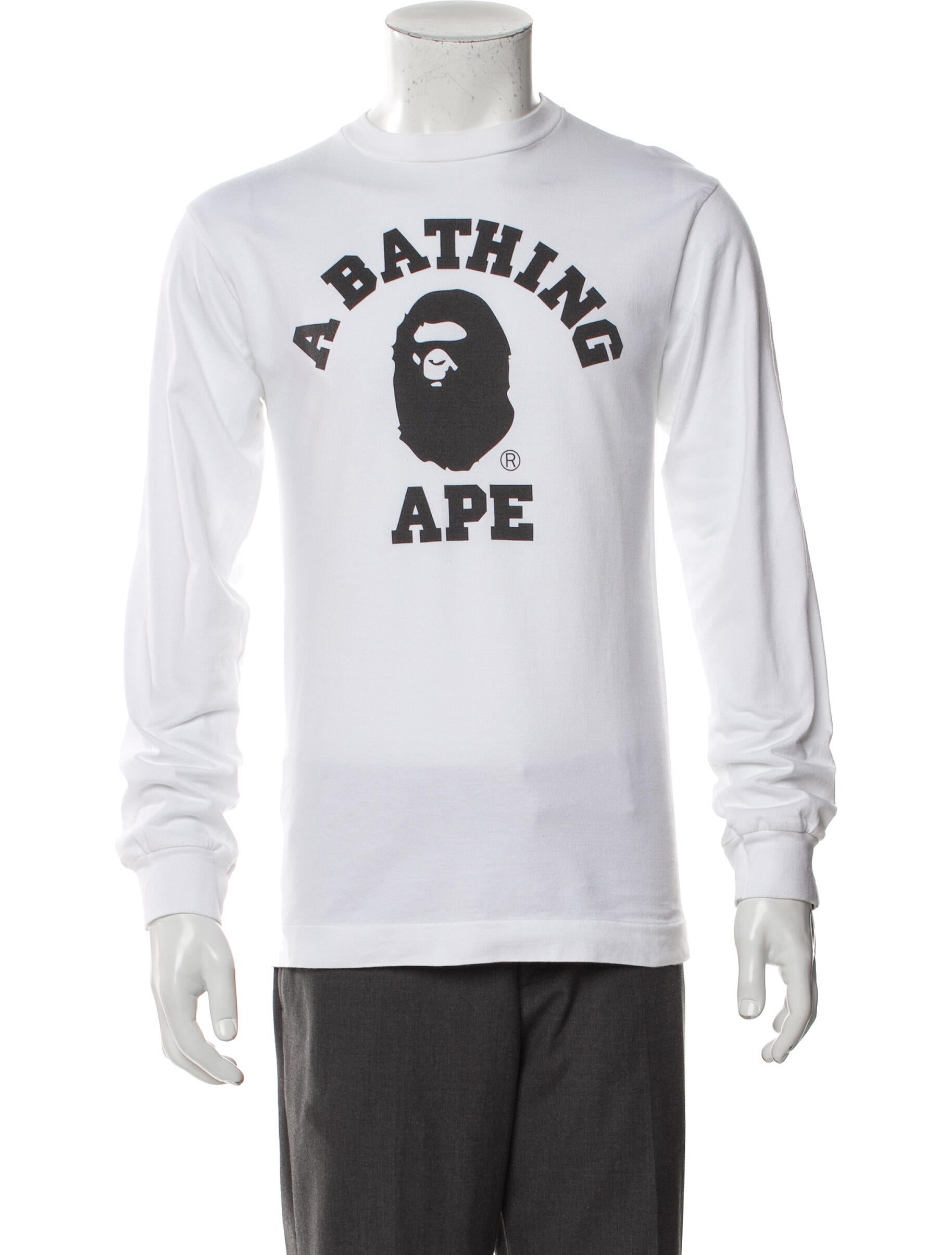 BAPE College Logo Long Sleeve Graphic Print T-Shirt