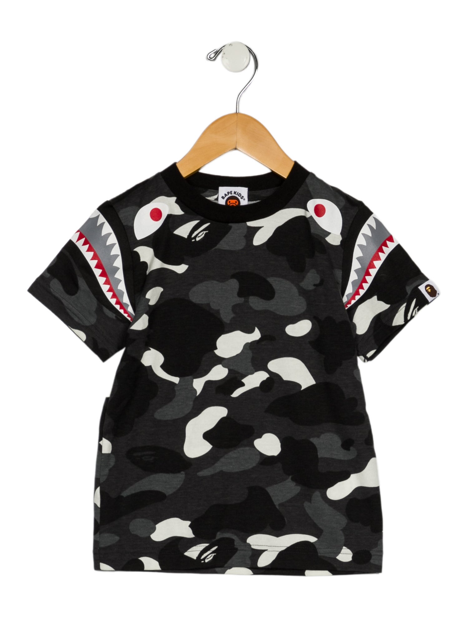 BAPE Kids' Glow In The Dark Camo Shark T-Shirt