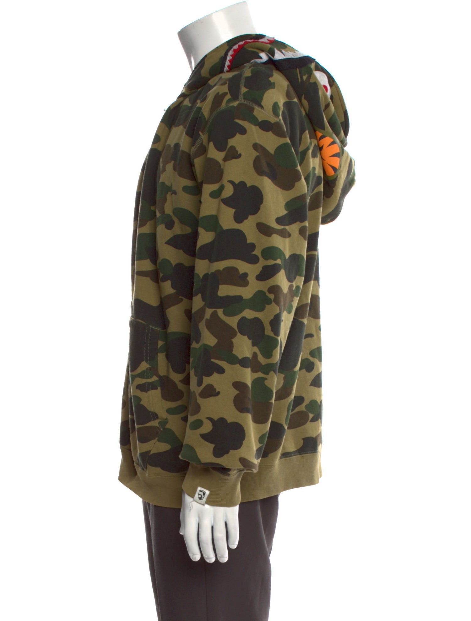 BAPE Shark Face Camo Full Zip Camouflage Print Hoodie
