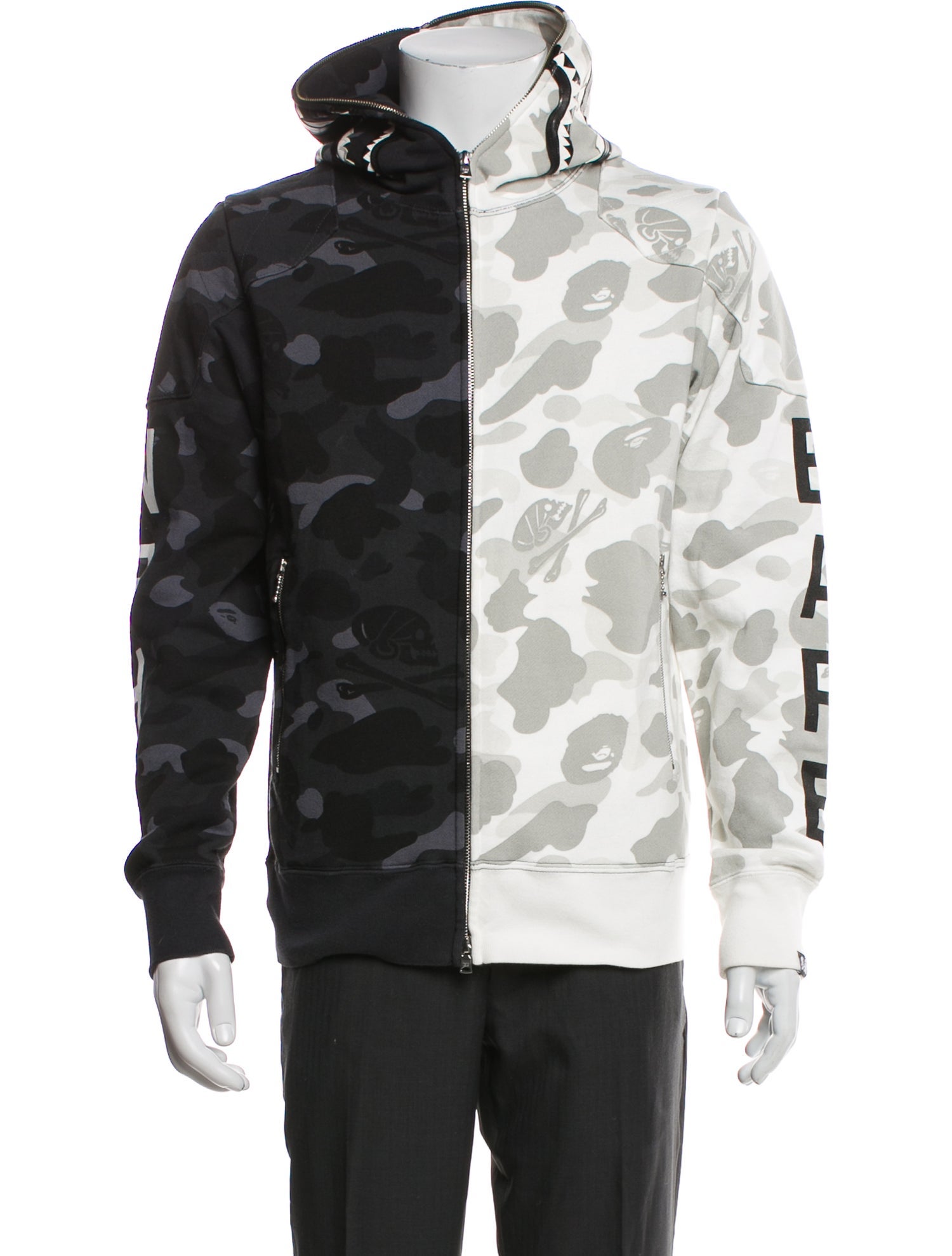 Bape x Neighborhood Full zip Printed Hoodie