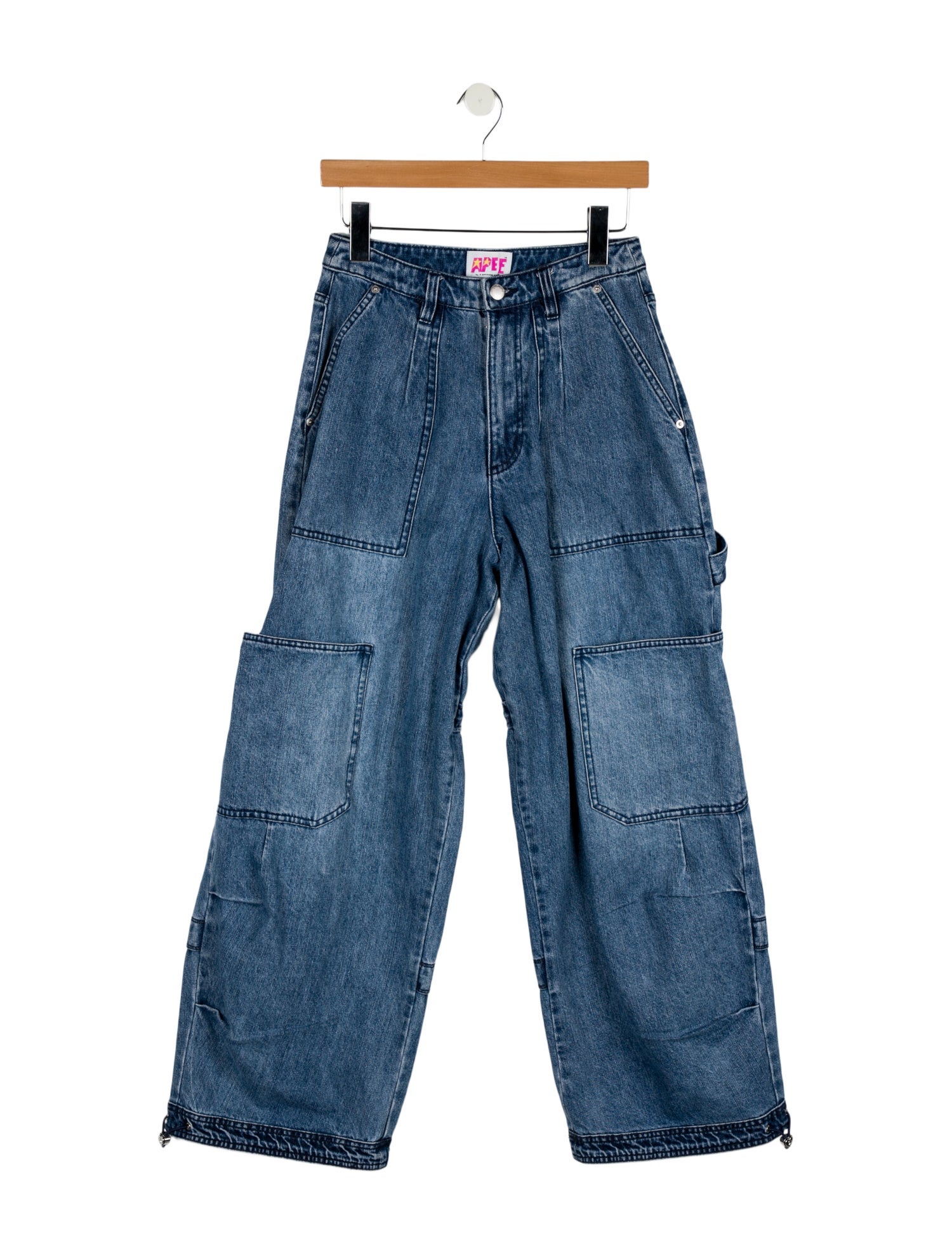 A Bathing Ape Apee Cargo Wide Leg Jeans