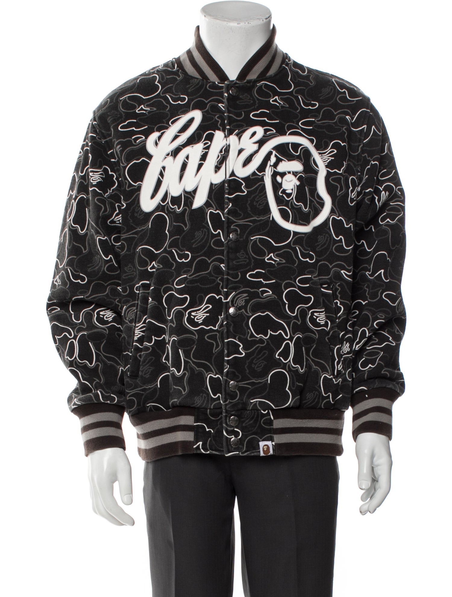 BAPE Camo Varsity 'Black' Printed Bomber Jacket