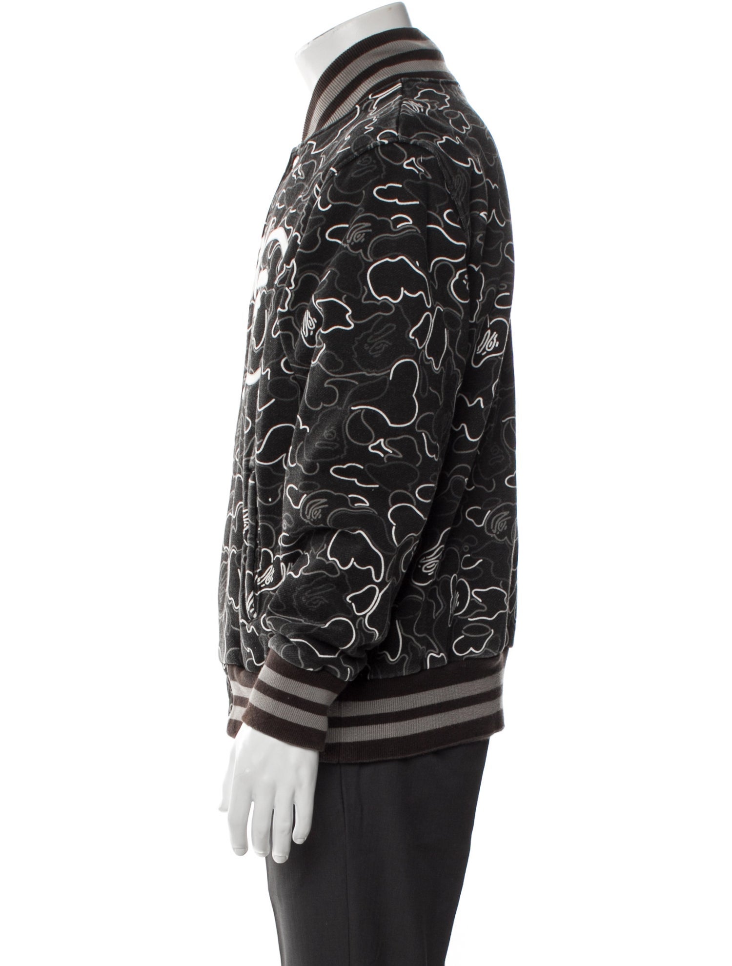 BAPE Camo Varsity 'Black' Printed Bomber Jacket