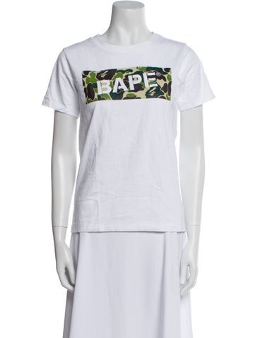 Bape Tops Graphic Print Crew Neck T-Shirt XS