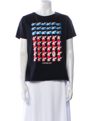 Bape Tops Flag Graphic Print T-Shirt S