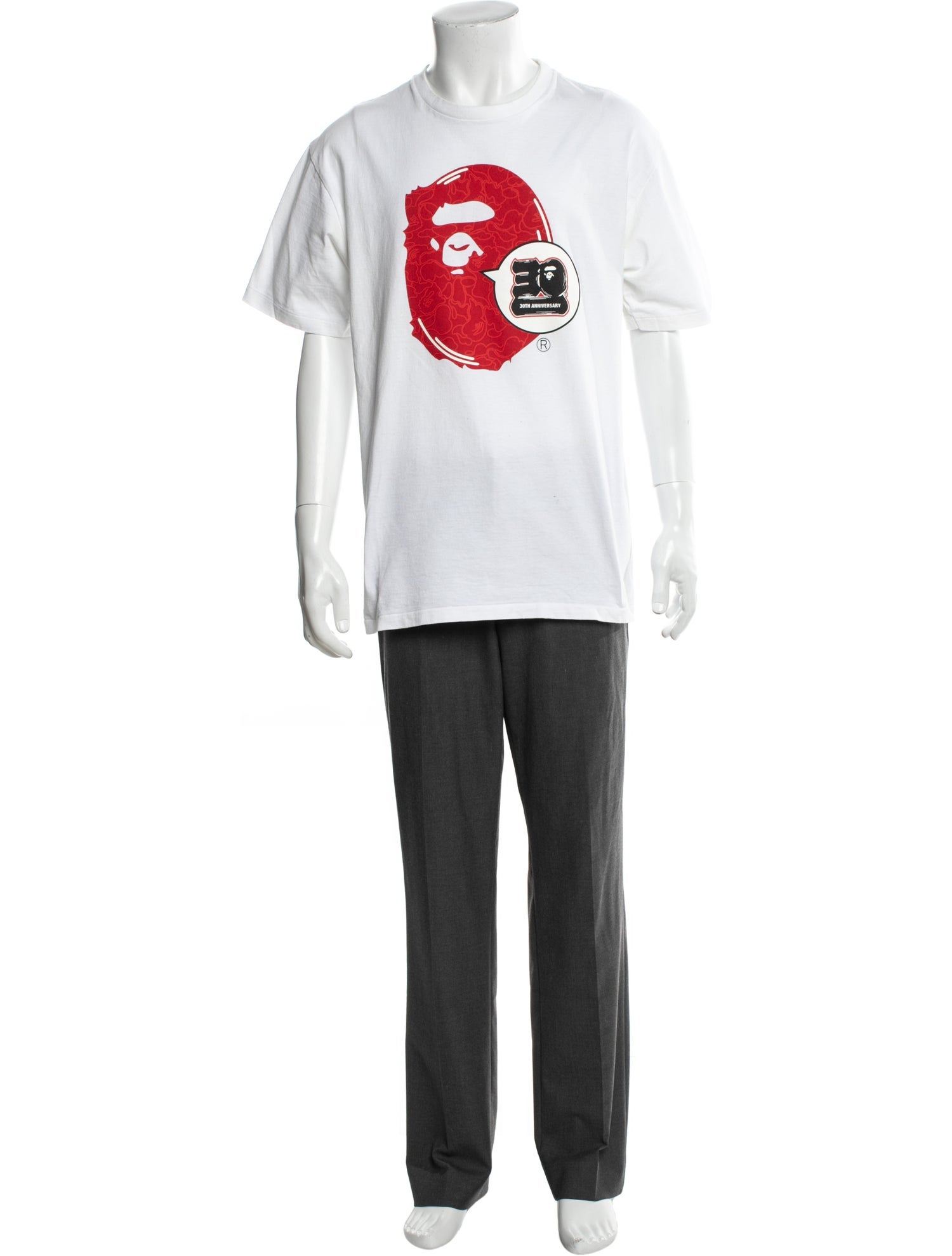 BAPE 30th Anniversary Ape Head Graphic Print T-Shirt