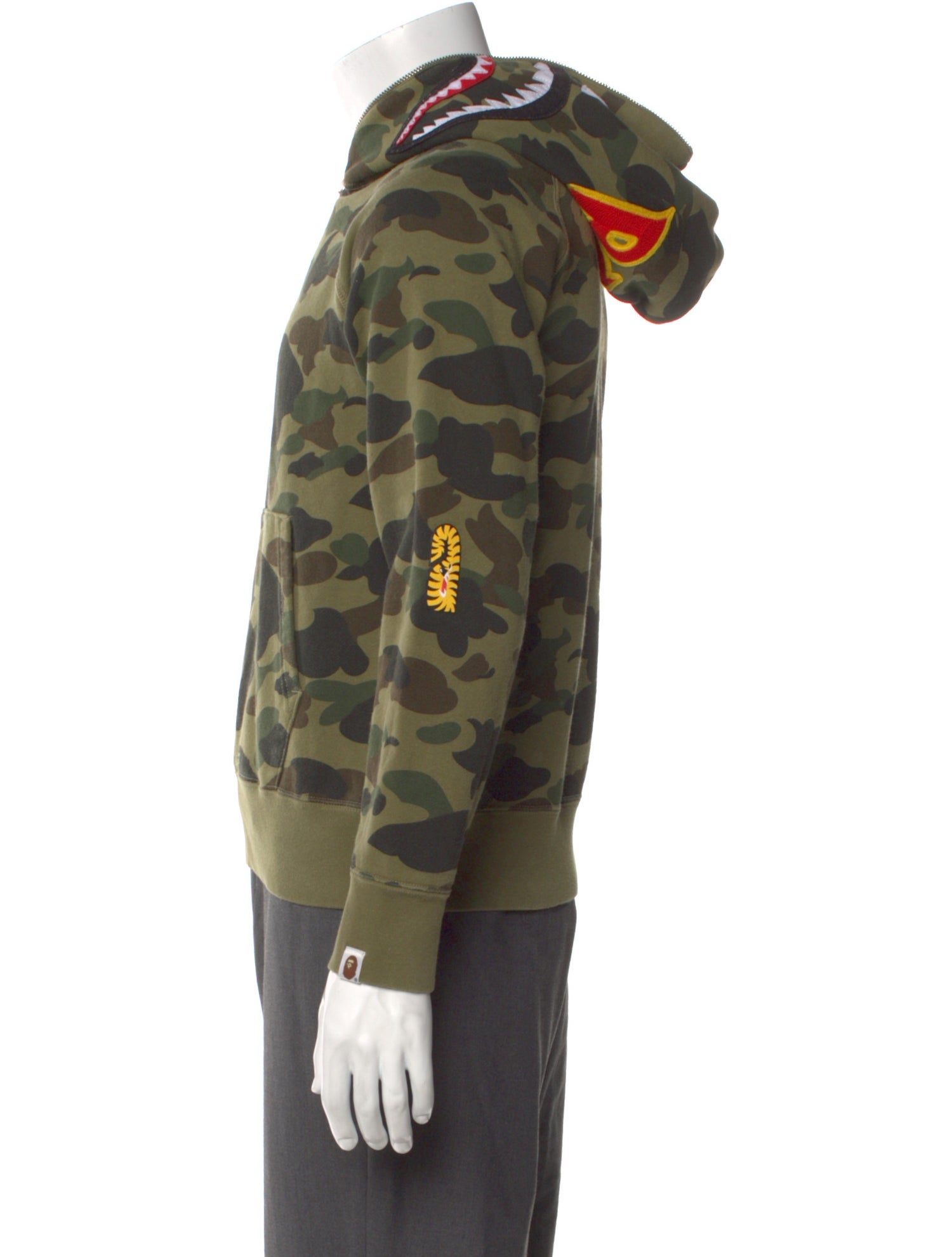 BAPE Camo Shark Half Zip Camouflage Print Hoodie