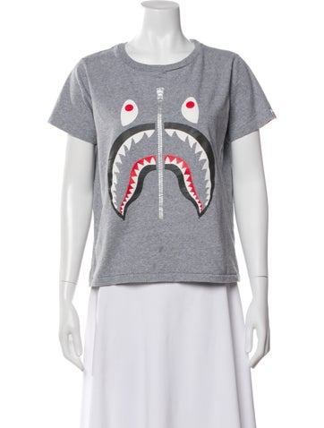 Pre-owned Bape Graphic Print Crew Neck T-shirt In Gray