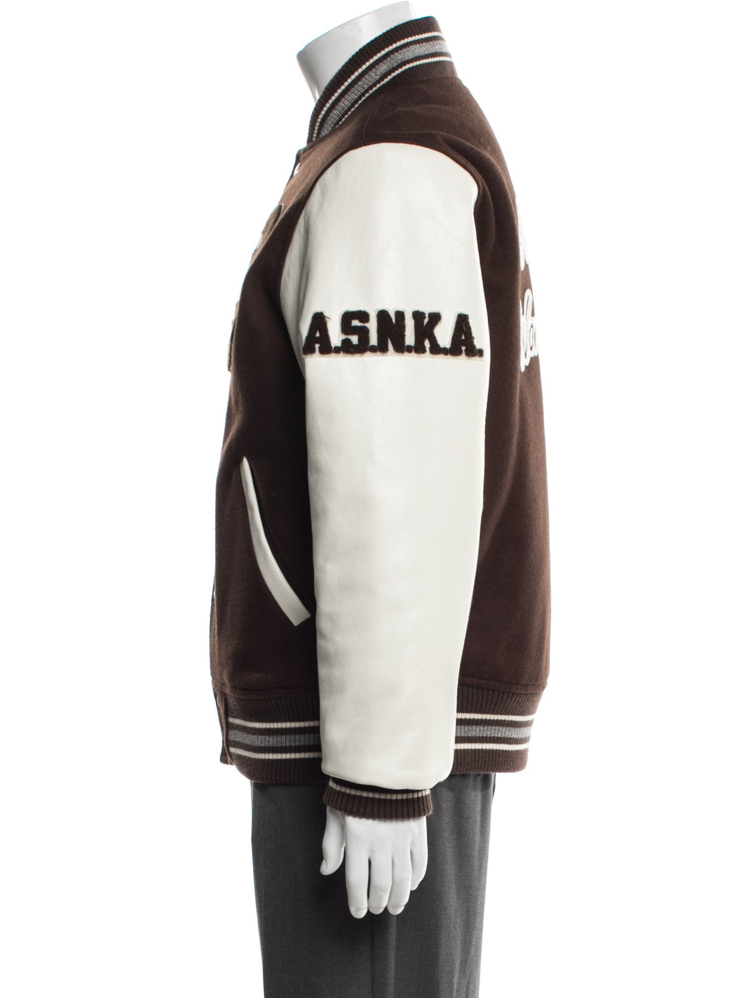 Aimé Leon Dore Wool Printed Varsity Jacket - Blue Outerwear